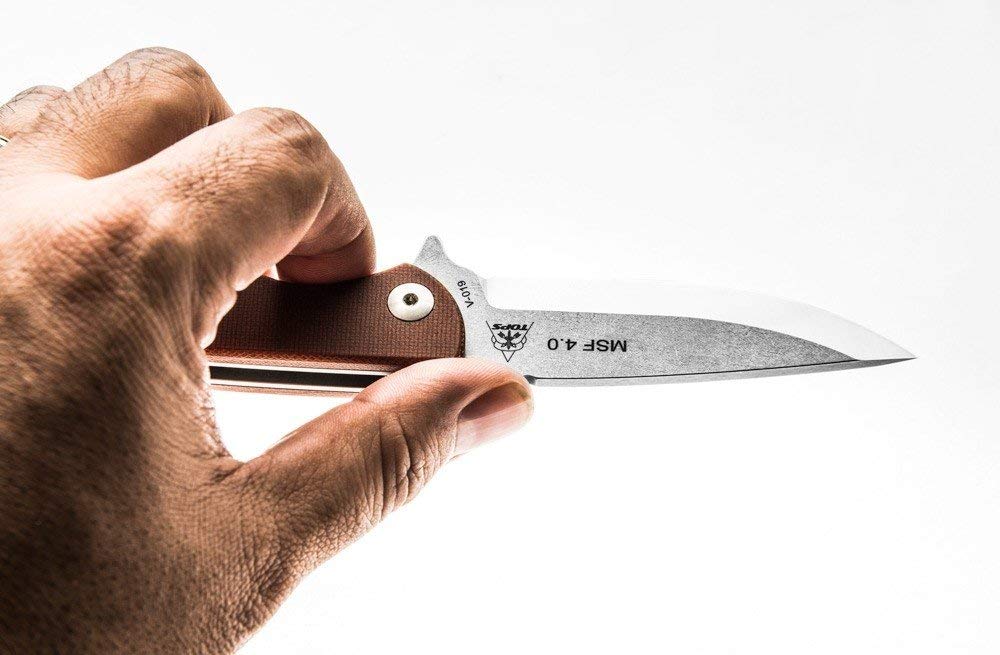 TOPS Mini Scandi Linerlock Folding Knife - High Carbon Steel Blade, Ergonomic Handle for Outdoor Camping, Hunting, and Everyday Carry (EDC)
