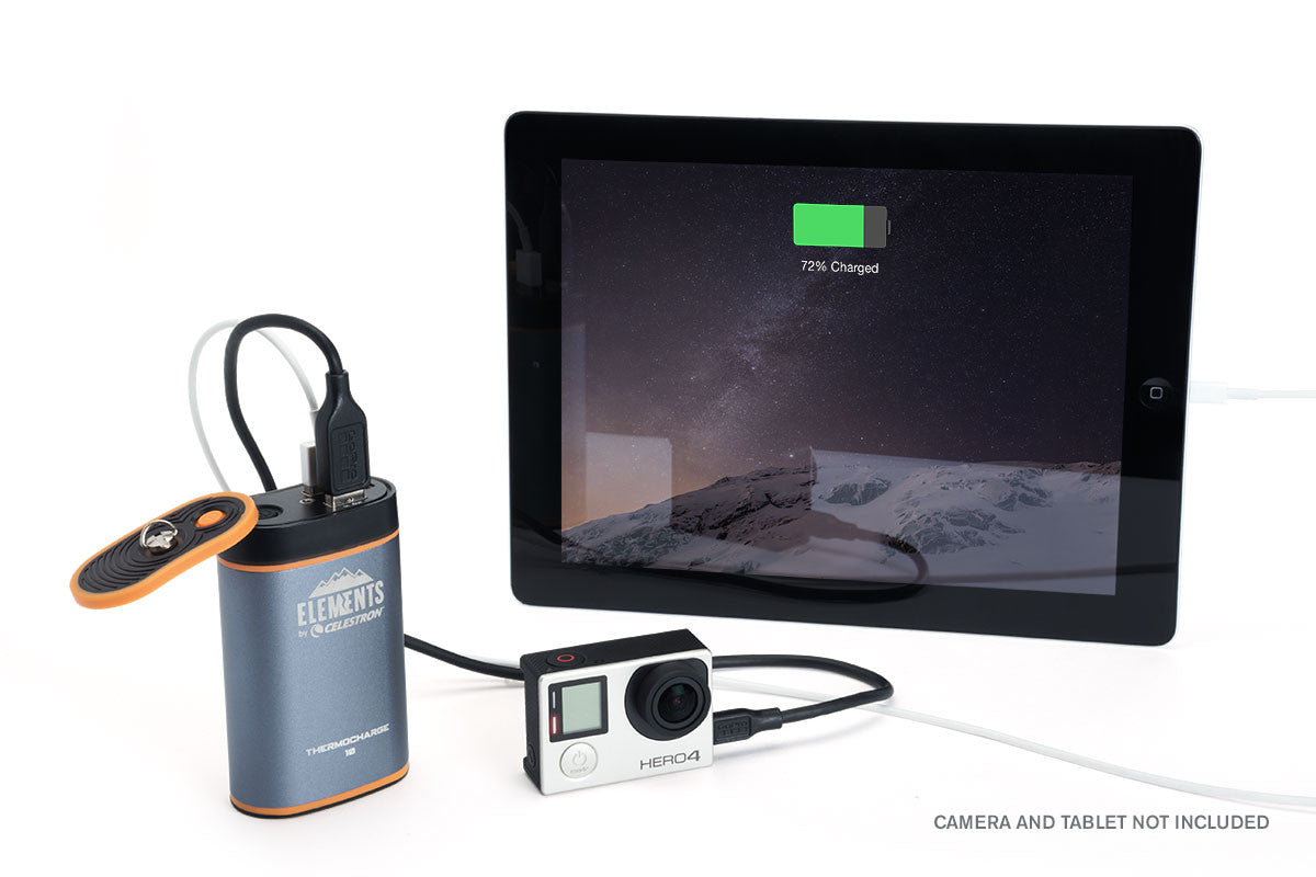 Celestron Elements ThermoCharge 10 - Portable Hand Warmer & Phone Charger | USB Rechargeable Battery Pack for Outdoor Activities, Camping, Hiking & Winter Sports