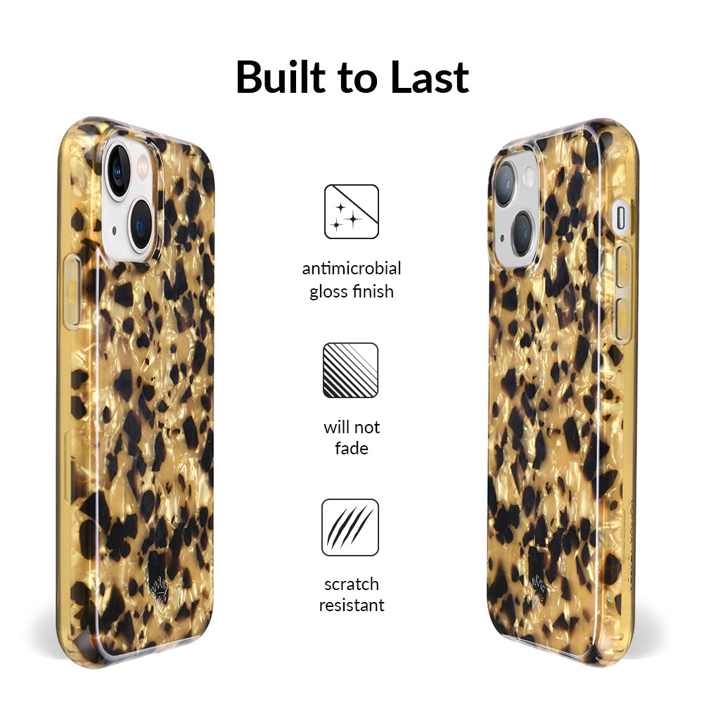 Premium Blonde Tortoise Shell iPhone Case - Stylish & Durable Protection for iPhone 12/13/14/15 Pro Max - Perfect for Everyday Use, Work & Travel