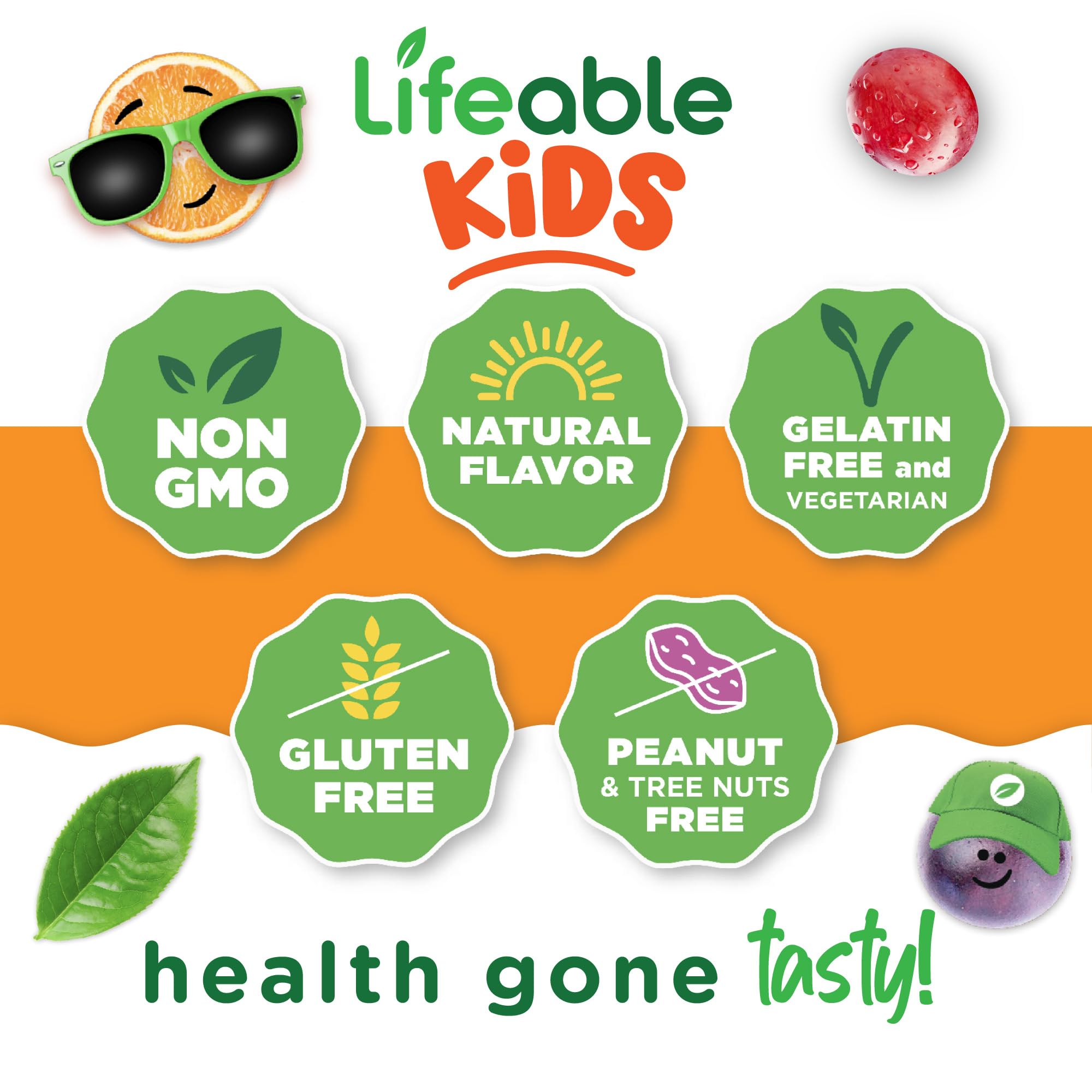 Lifeable Prebiotic Fiber Gummies for Kids - Digestive Health Supplement with 5g Fiber | Great Tasting Probiotic Gummy Vitamins for Children | 90 Count | Supports Gut Health & Regularity - Perfect for School Lunches & After-School Snacks