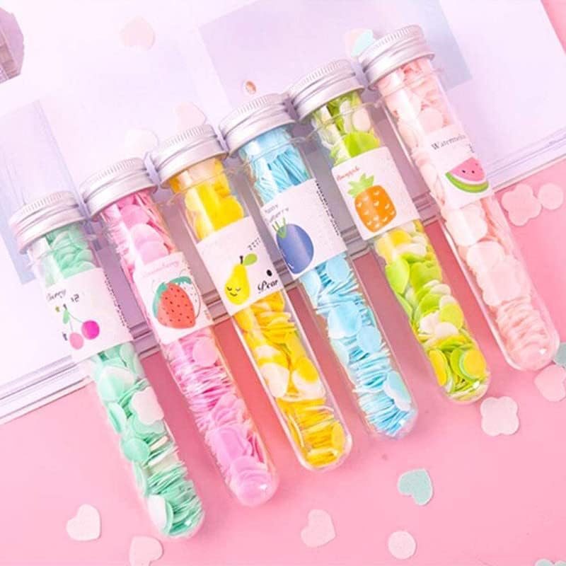 Aadav Paper Soap Sheets for Travel | Portable Floral Scented Bath Soap Leaves | Eco-Friendly Disposable Mini Soap Flakes in Tube Bottle | Perfect for Camping, Gym & Outdoor Activities (Pack of 2)
