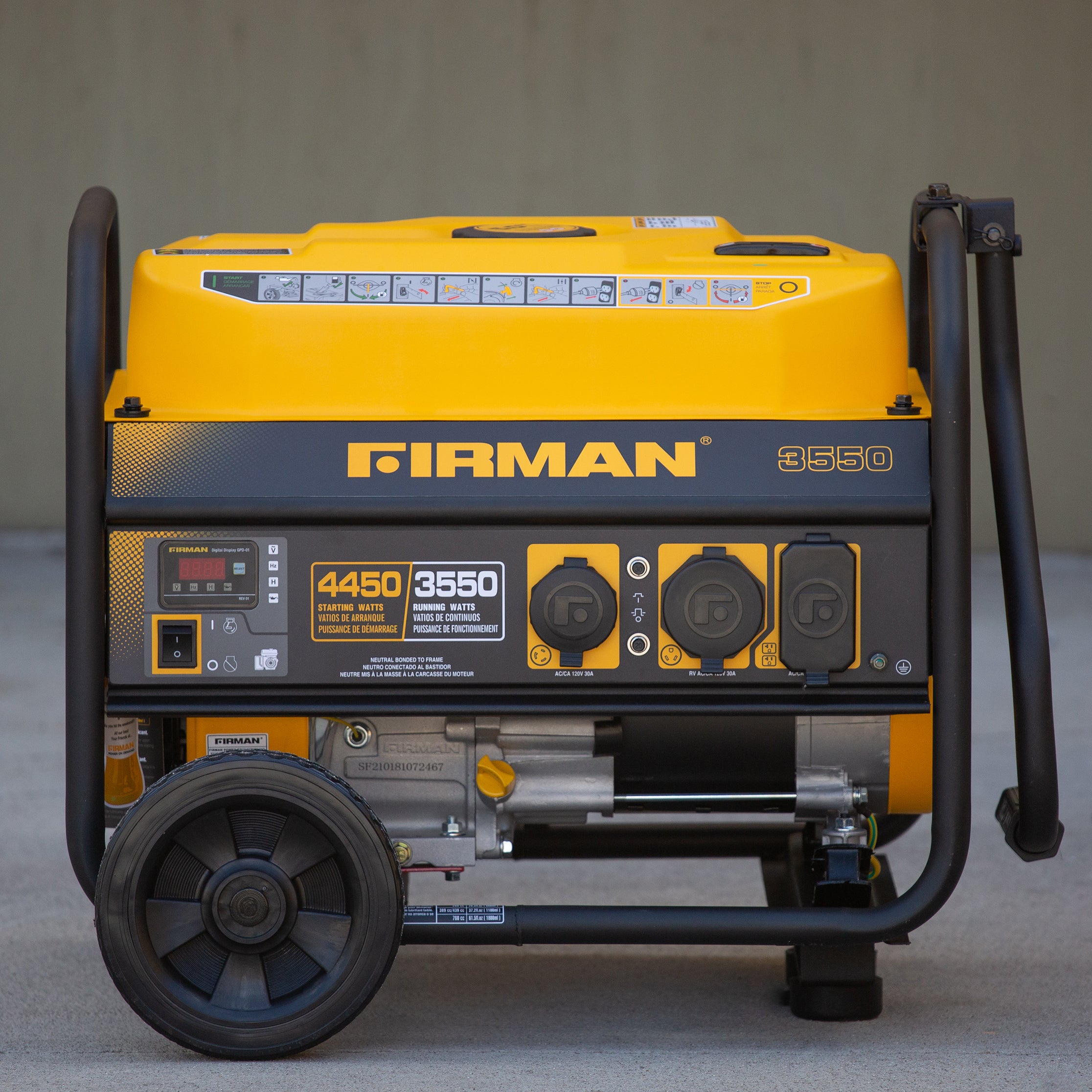 4450W Portable Gas Generator with Recoil Start - 120V Power for Camping, Emergencies & Outdoor Activities