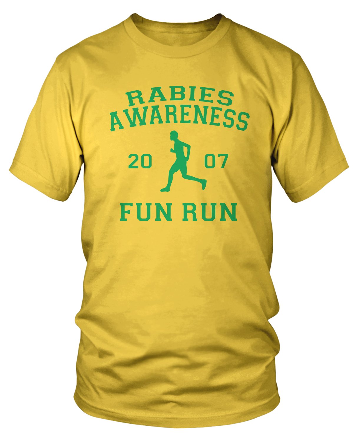 Amdesco Men's The Office Rabies Awareness Fun Run 2007 Graphic T-Shirt - Casual Funny TV Show Tee for Fans, Office Workers & Comedy Lovers