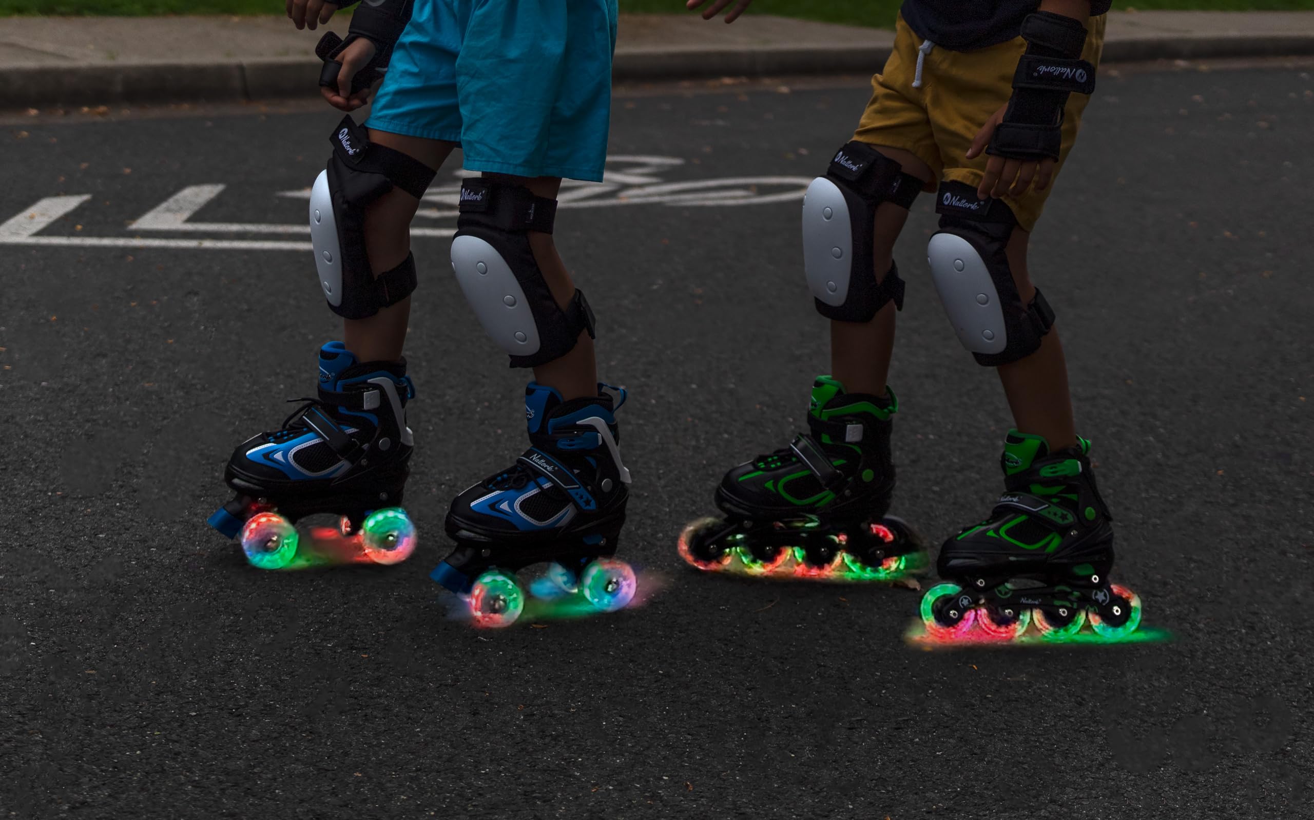 **MammyGol Adjustable Kids Inline Skates with LED Light-Up Wheels - Perfect for Boys & Girls - Ideal for Outdoor Play, Roller Rinks & Birthday Gifts**