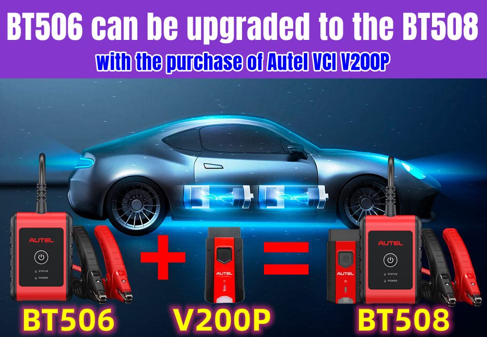 Autel MaxiBAS BT506 Bluetooth Battery Tester - Professional Automotive Battery Health Analyzer for Cold Cranking, Reserve Capacity & Electrical System Diagnosis | Compatible with iOS & Android via Free App | Works with BT508/BT608 | Perfect for Mechanics, DIY Car Maintenance & Fleet Management
