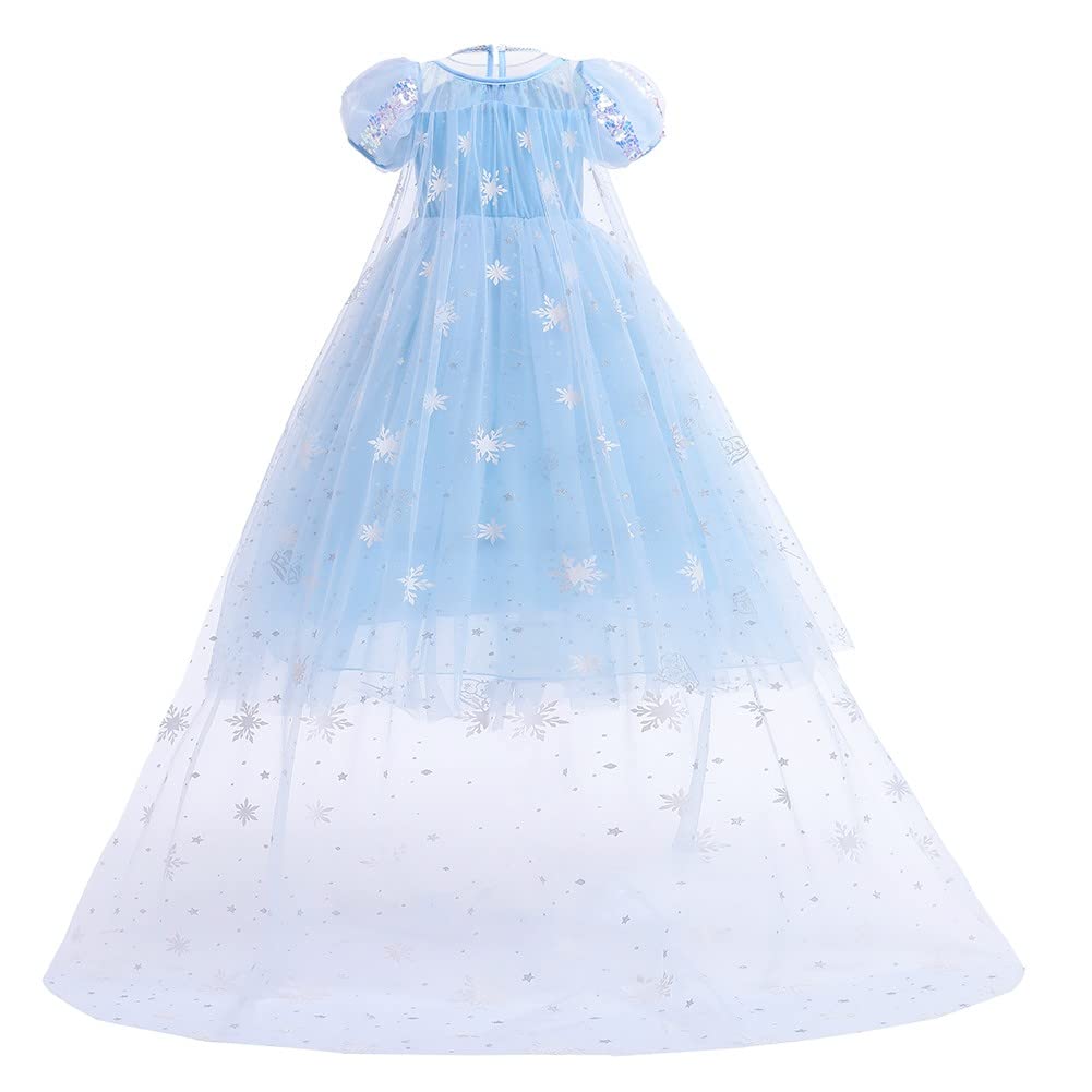 Elsa Princess Costume for Girls - Frozen Inspired Tulle Dress for Halloween, Carnival, Christmas, Birthday & Evening Parties | Perfect for Dress-Up, Role Play & Special Occasions