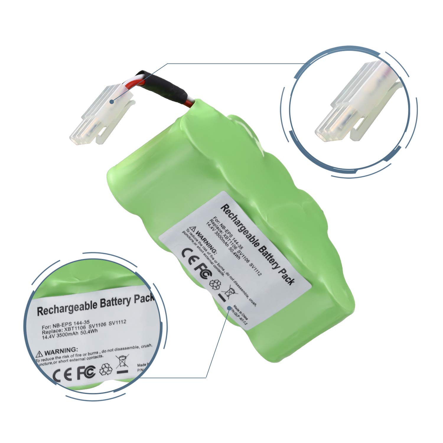 14.4V 3500mAh Replacement Battery for Shark Vacuum - Compatible with XBT1106 SV1106 SV1112 Freestyle Navigator Cordless Stick Vacuum XB1100 SV1100 SV1107 Ni-MH - Perfect for Home Cleaning & Pet Hair Removal