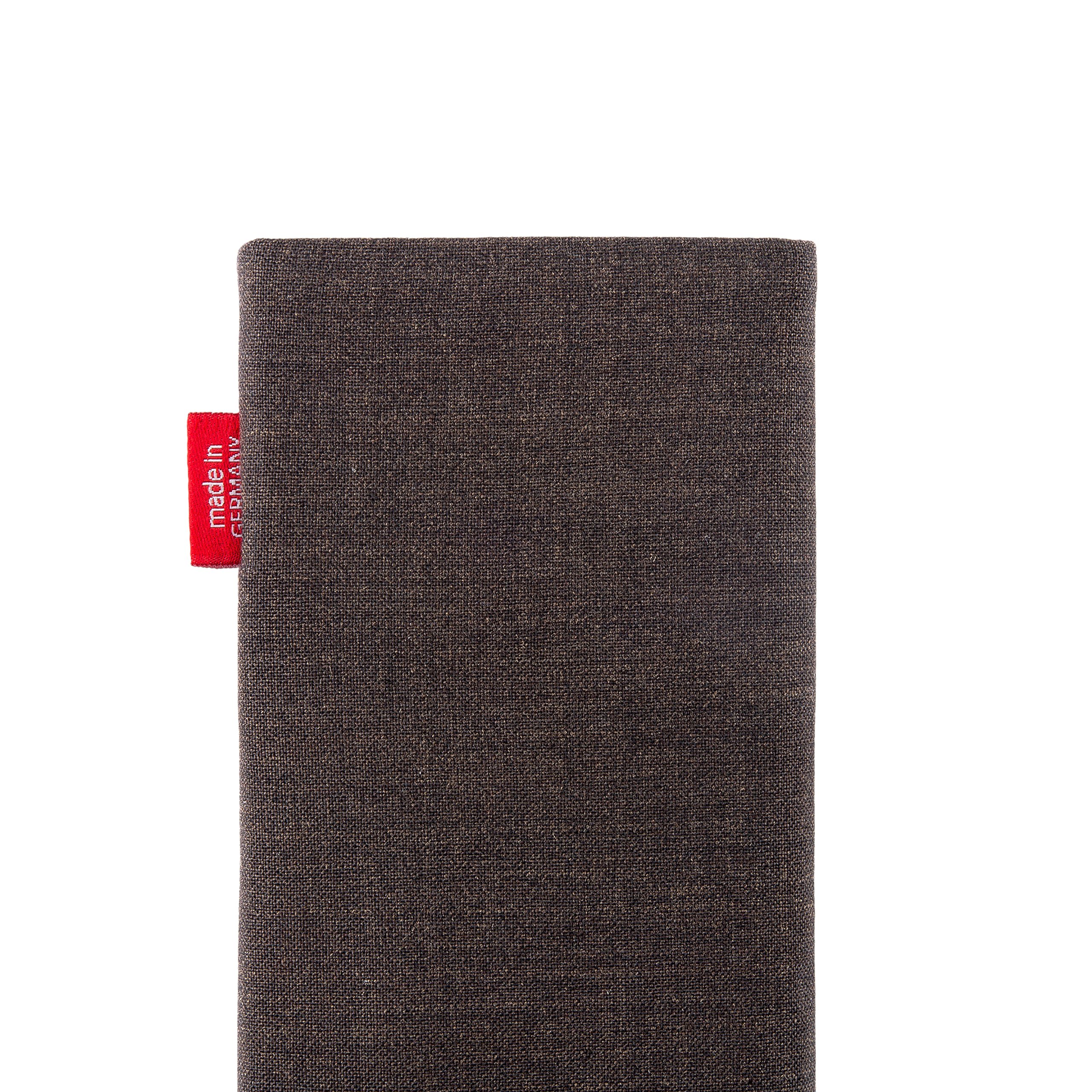 Premium Brown Custom Tailored Sleeve for Apple iPhone X/Xs - German-Made Luxury Suit Fabric Pouch Case with Microfiber Lining | Perfect for Business Professionals & Screen Protection