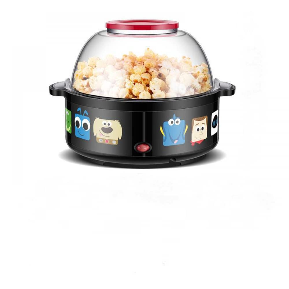 600W Large Capacity Automatic Popcorn Maker with Sugar Dispenser - Easy to Clean Home & Party Snack Machine (Black & White) - Perfect for Movie Nights, Game Days & Family Gatherings