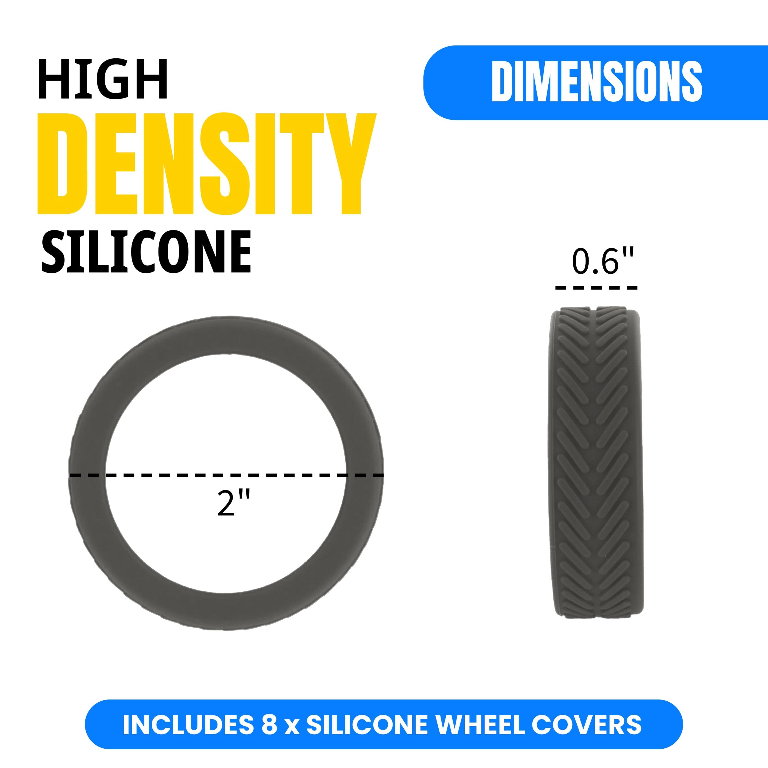 Durable Silicone Luggage Wheel Covers - 8 Pack for Smooth Rolling Suitcases & Office Chairs - Protects Floors & Reduces Noise - Perfect for Travel, Home & Office Use