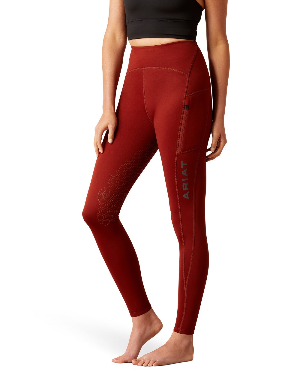 Ariat Women's Venture Thermal Half Grip Riding Tights - Winter Equestrian Horse Riding Breeches for Cold Weather