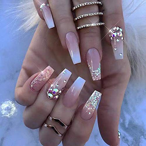 3 Packs AB Rhinestones for Nails - Flat Back Round Glass Nail Gems & Crystals in 6 Sizes - Perfect for Nail Art, Manicures, Pedicures and DIY Nail Decorations