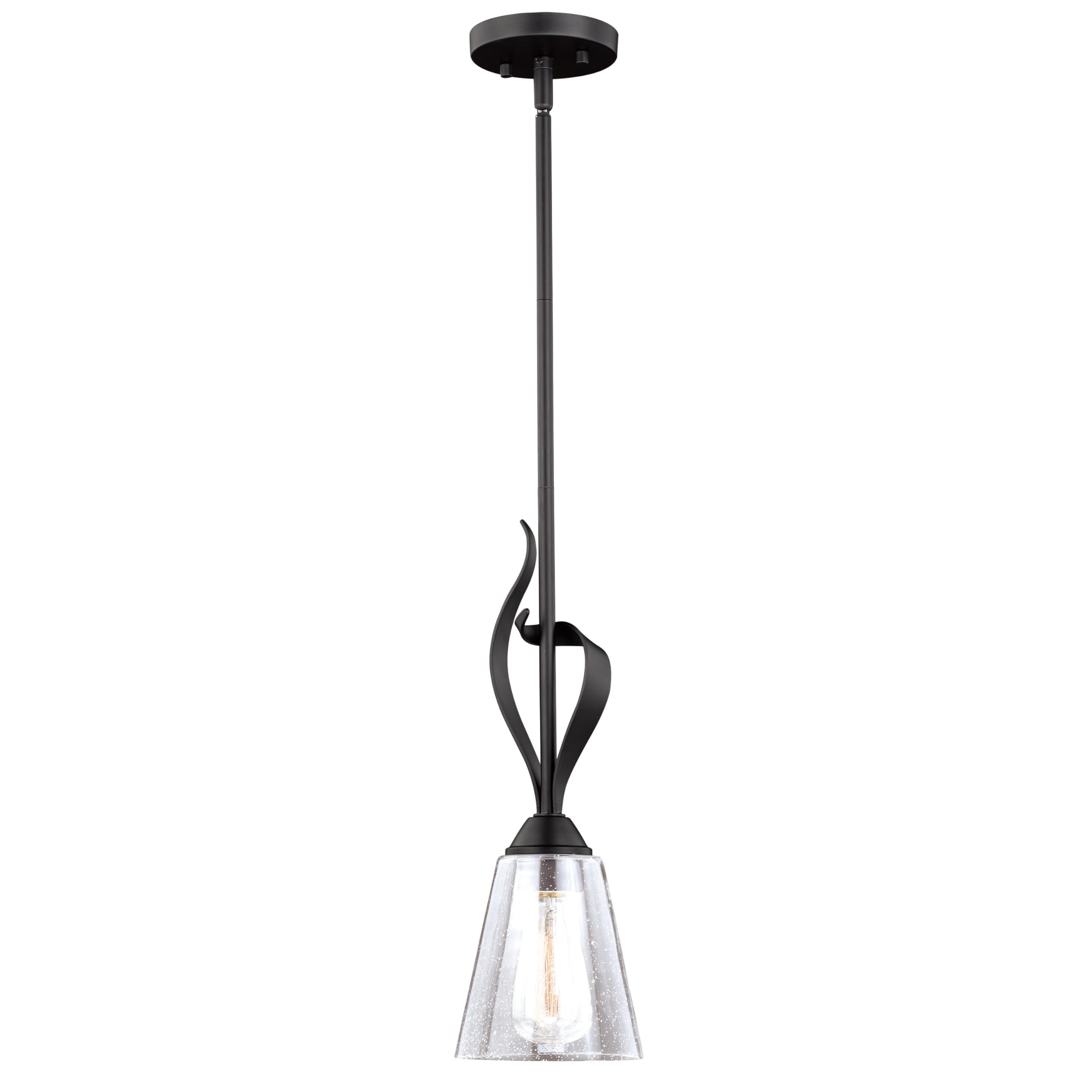 VAXCEL Bronze Mini Pendant Ceiling Light with Clear Glass Shade - Modern Lighting Fixture for Kitchen Island, Dining Room, or Bedroom
