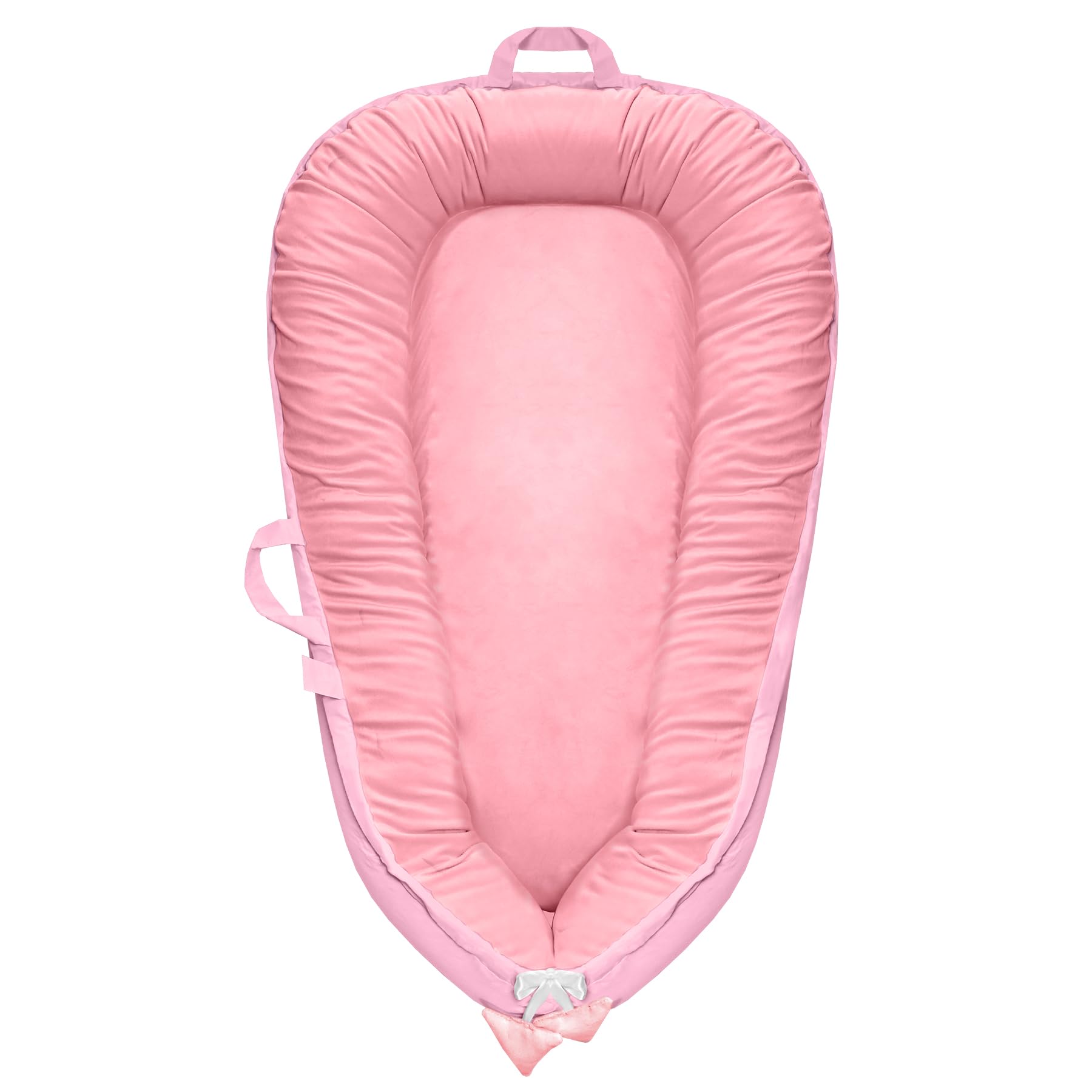 **Baby Lounger for Newborn 0-24 Months | Adjustable Portable Infant Lounger with Breathable 100% Cotton & Velvet Cover | Co-Sleeper for Bed | Perfect Baby Shower Gift & Nursery Essential | Ideal for Napping, Travel & Safe Co-Sleeping**