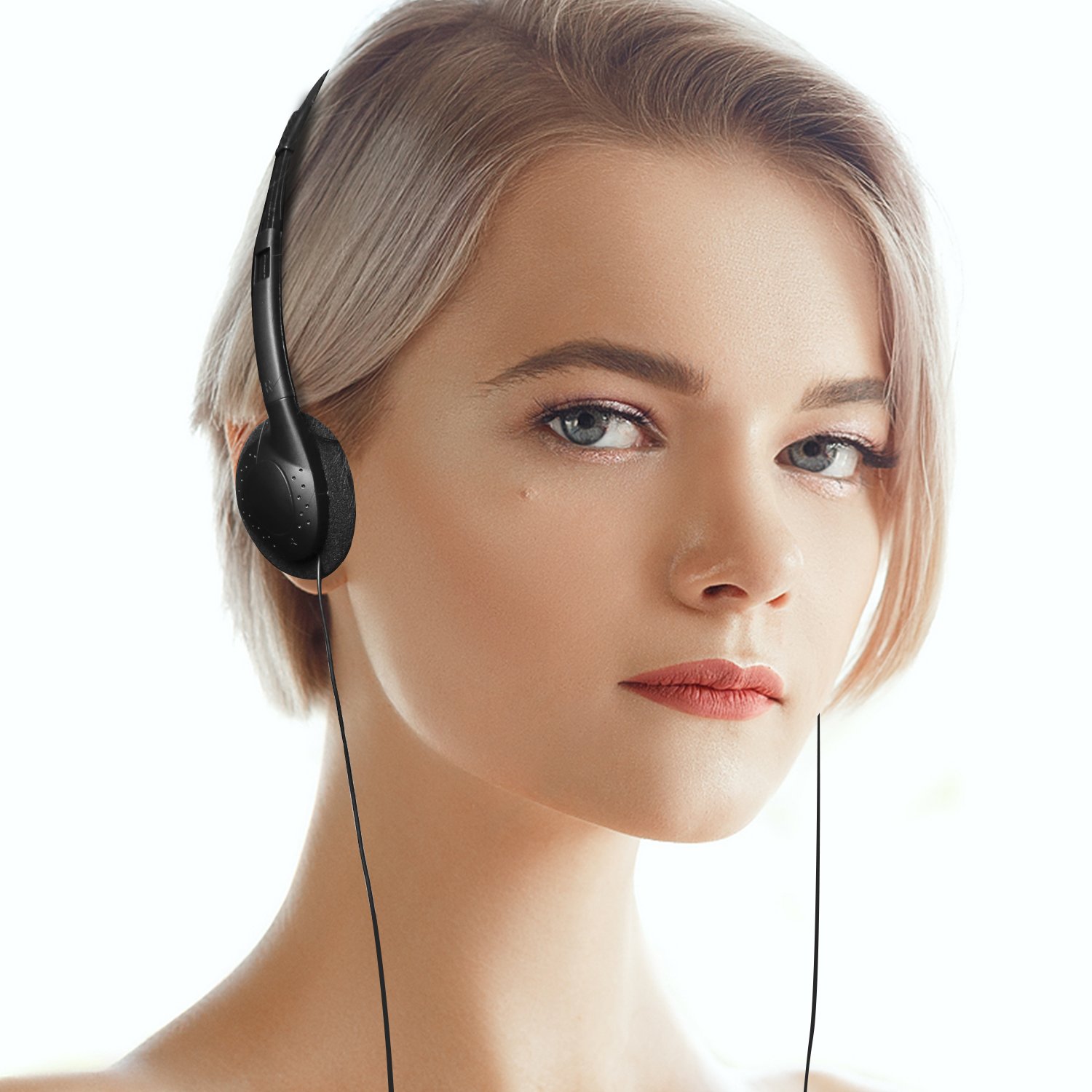 Bulk Classroom Headphones 100 Pack - Durable School Headphones for Kids, Students, Teens - Compatible with iPad, Chromebook, Kindle & Computers (Black) - Perfect for Classrooms, Libraries & Online Learning