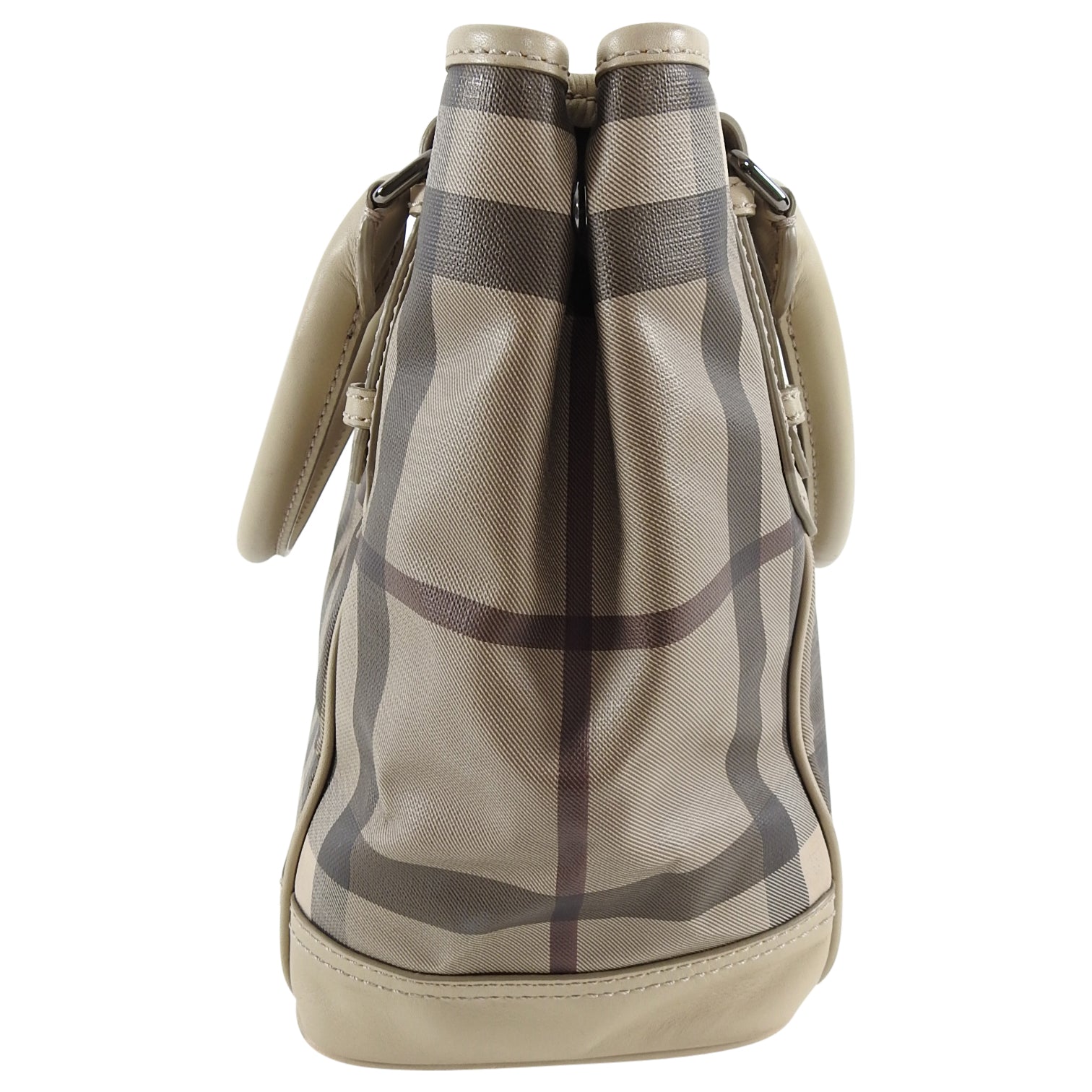 Burberry Smoked Check Coated Canvas Tote Bag for Women | Luxury Designer Handbag for Work, Travel & Everyday Use