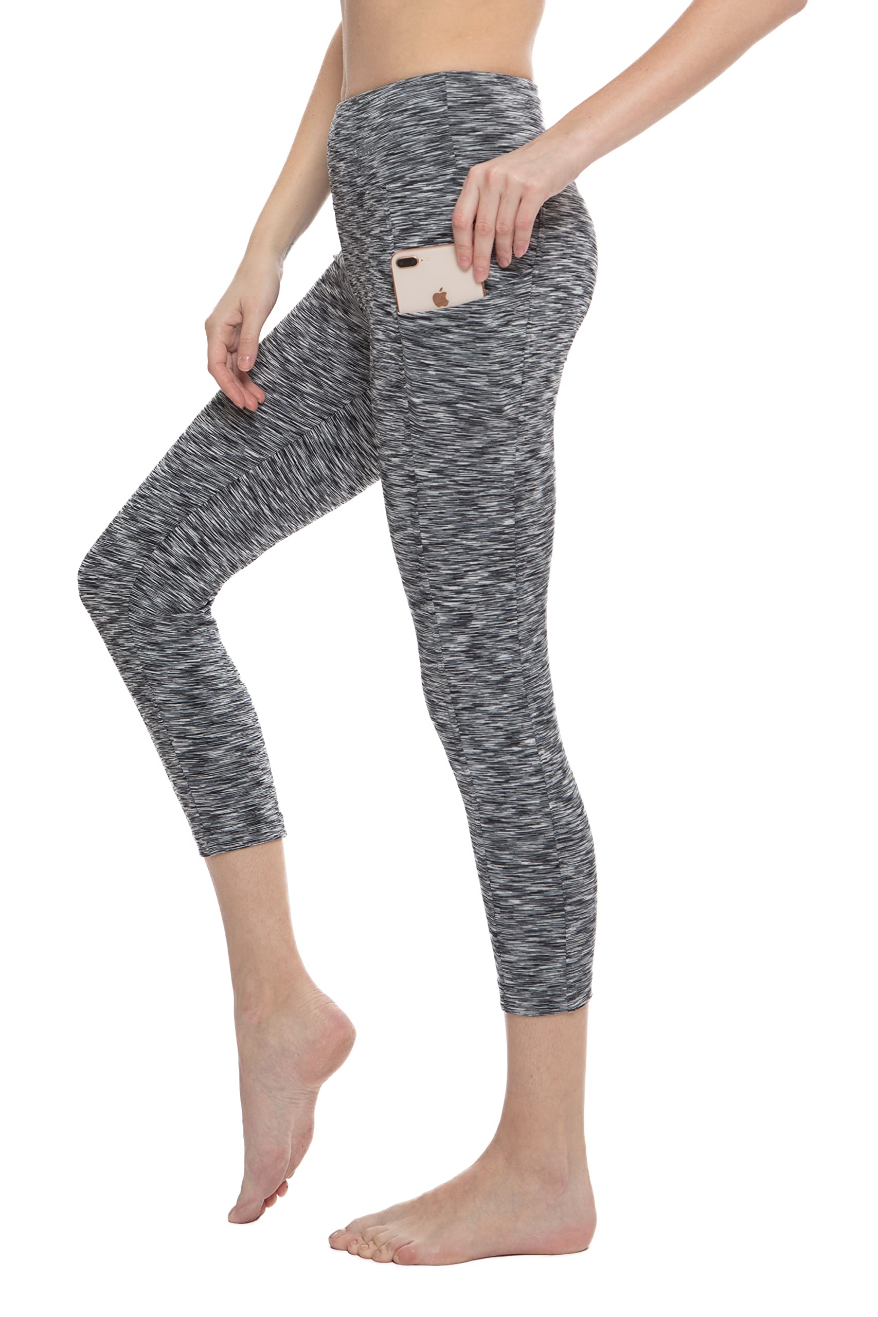 Breathable High Waisted Capri Leggings with Pockets for Women - Nirlon Yoga Pants for Running, Workout & Casual Wear