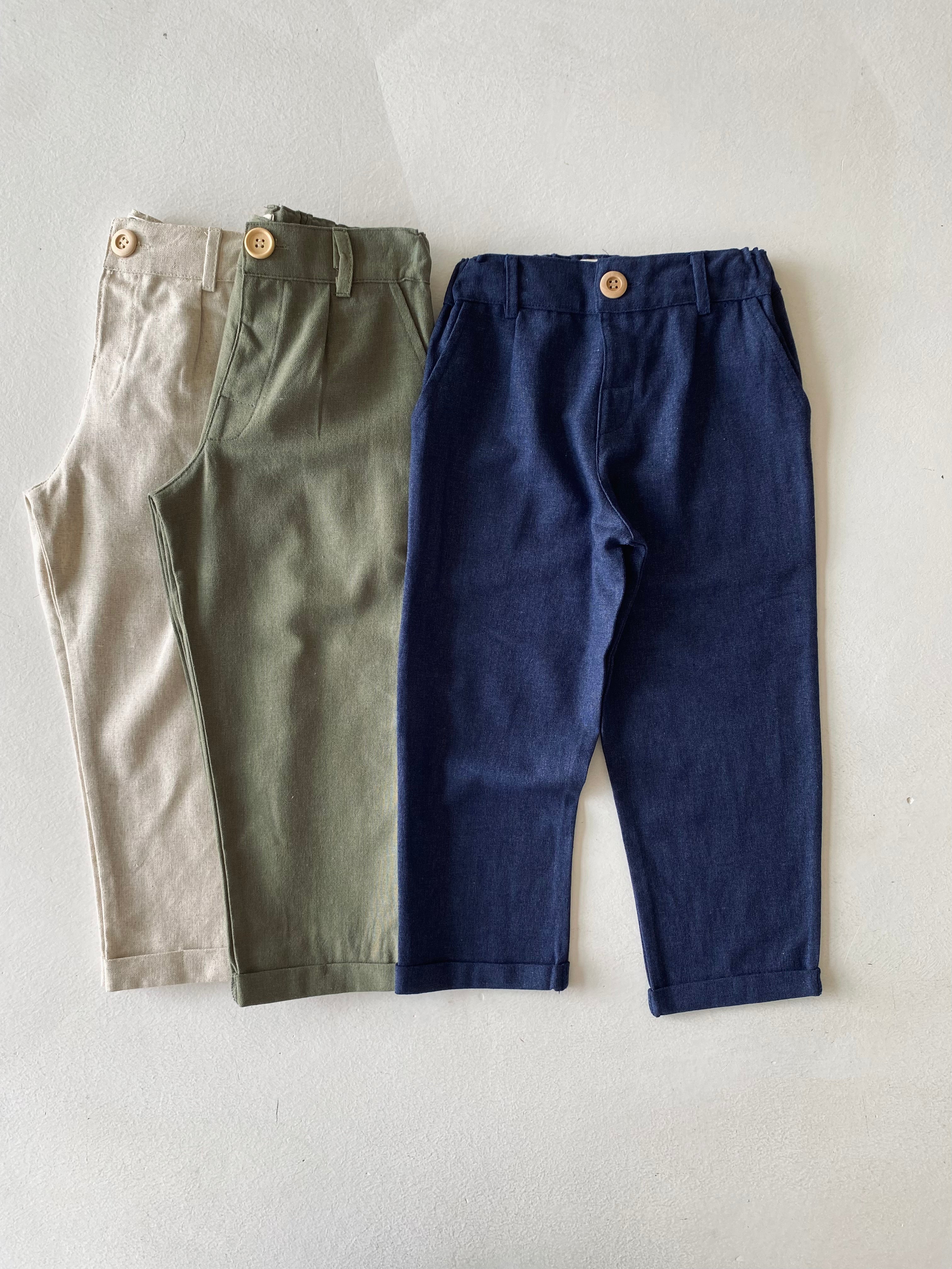 Boys' Linen Pants for Kids Ages 3-9 | Comfortable Summer Casual Wear for Playdates & Outdoor Activities