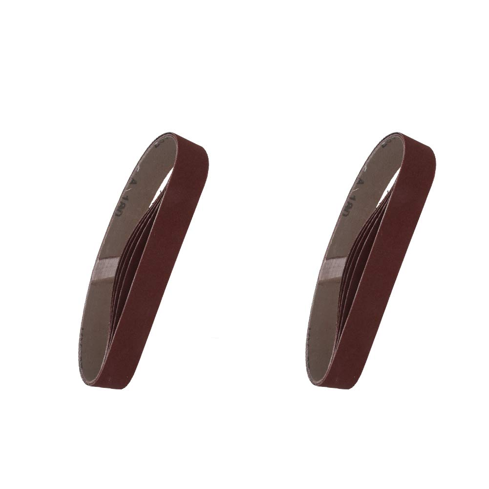 Utoolmart 1.2x21 Inch 180 Grit Aluminum Oxide Sanding Belts - 10 Pack for Wood Finishing, Metal Polishing & Drywall Sanding | Compatible with Portable Belt Sanders & Sharpening Tools | Durable Abrasive Paper for DIY Projects & Professional Use