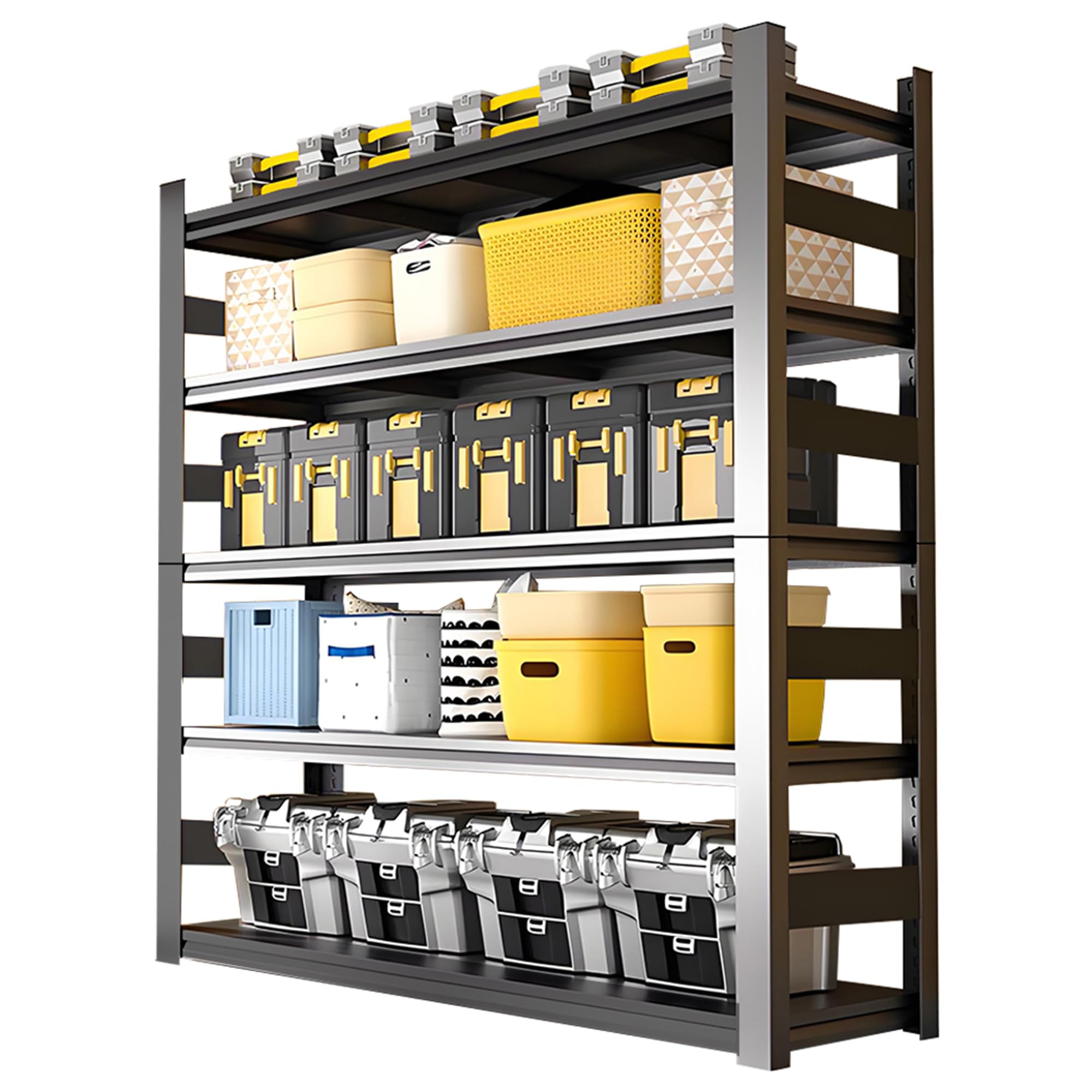 Heavy Duty 5-Tier Metal Garage Shelving Unit - 3000 lbs Capacity, Adjustable & Easy Assembly (47.24