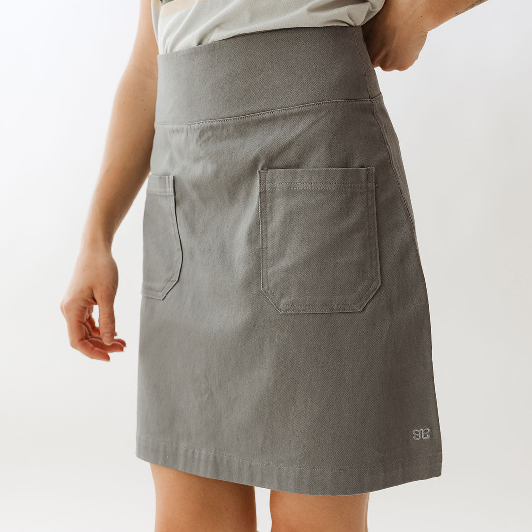 Stylish Grey Canvas Skirt for Women - Comfortable & Durable A-Line Skirt - Perfect for Casual Outings, Work & Summer Fashion