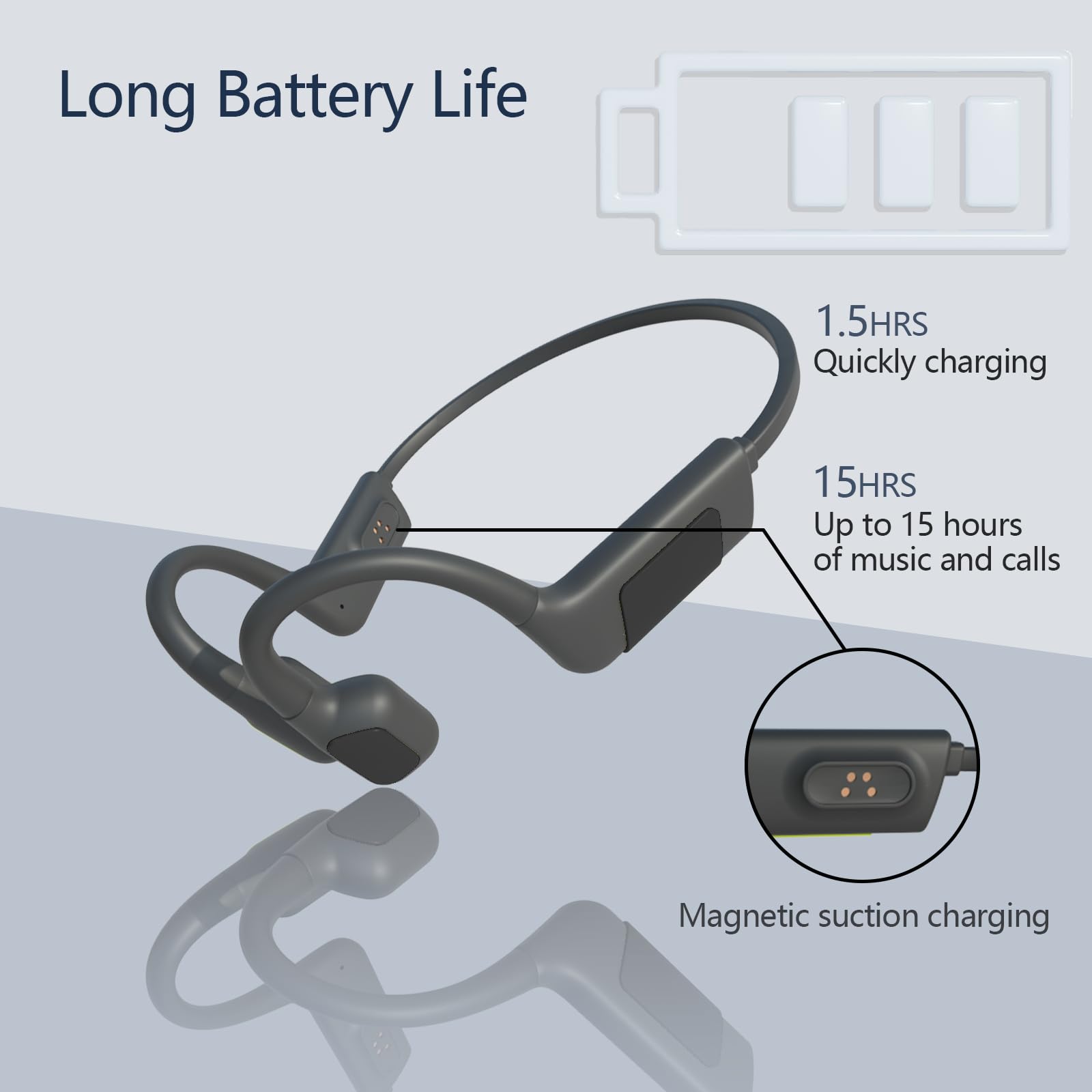Bluetooth 5.3 Wireless Bone Conduction Headphones with Mic - 32GB MP3 Player, 15H Playtime, IP68 Waterproof - Open Ear Headphones for Swimming, Running & Fitness Workout - Perfect for Outdoor Sports, Gym Training & Water Activities