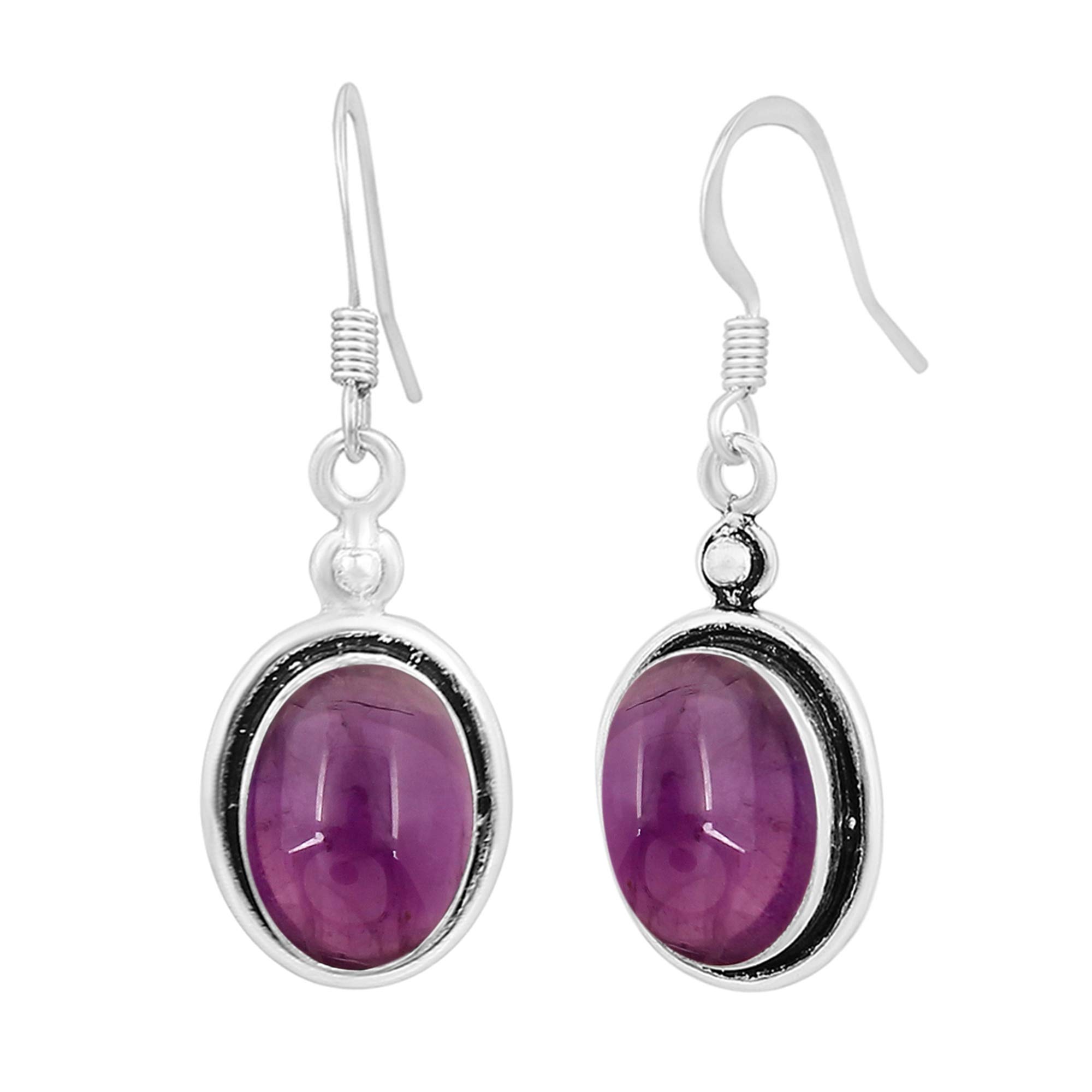 10.56Cts Oval Natural Gemstone Dangle Earrings for Women - Handmade Bohemian Jewelry, Perfect Gift for Mom, Wife, Birthday, Anniversary | Elegant for Parties, Weddings, Office Wear