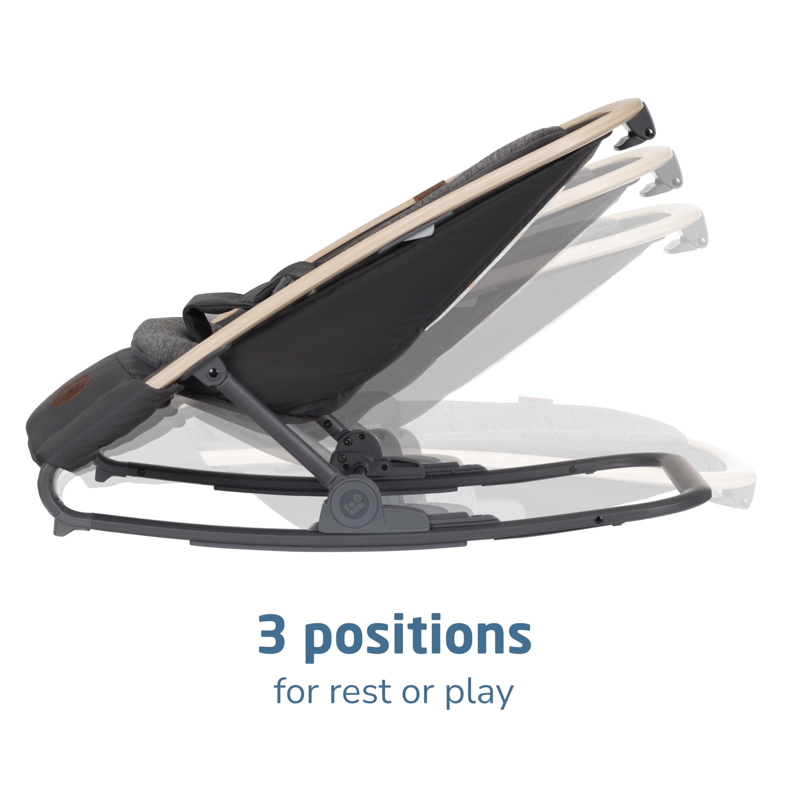 Maxi-Cosi Kori 2-in-1 Baby Bouncer & Rocker Chair for Infants - Portable Infant Seat with Adjustable Recline, Classic Graphite - Perfect for Nursery, Travel & Soothing Newborns