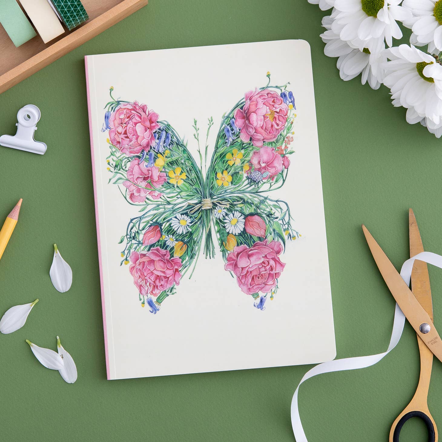 Butterfly Perfect Bound Notebook - A5 Size, 80 Sheets, Lined Journal for Writing, Note Taking & Sketching - Ideal for School, Office & Creative Projects