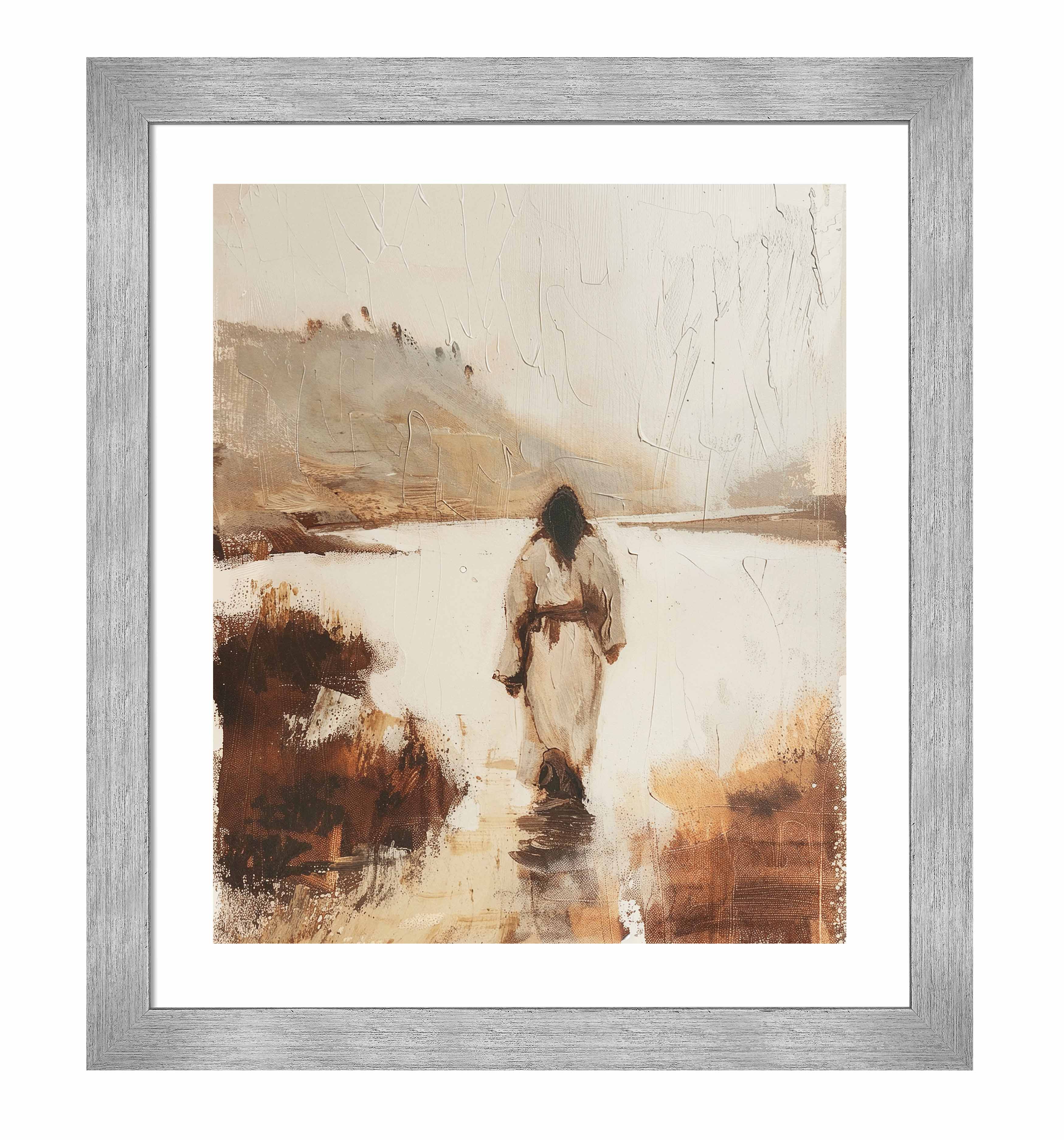 Christ In The Wilderness Wall Art - Religious Christian Home Decor Prints for Living Room, Bedroom & Office