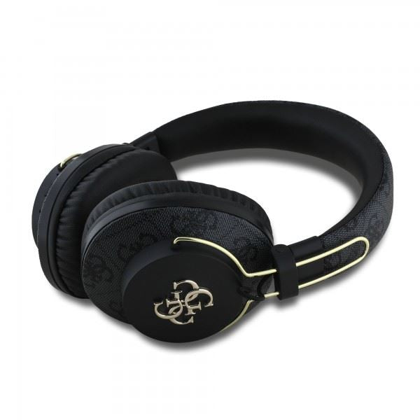 Guess 4G Big Metal Logo Bluetooth On-Ear Headphones with ENC Noise Cancellation - Black (GUBHS72P4FC4MK) | Wireless Headset for Work, Travel & Music Listening