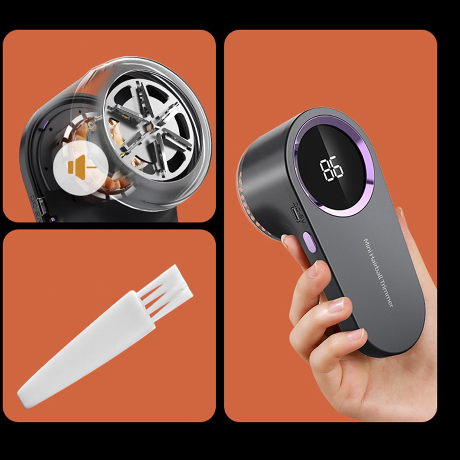 USB Rechargeable Electric Lint Remover - Fabric Shaver & Clothes Defuzzer with LED Display | Perfect for Sweaters, Suits, Couches & Pet Hair Removal