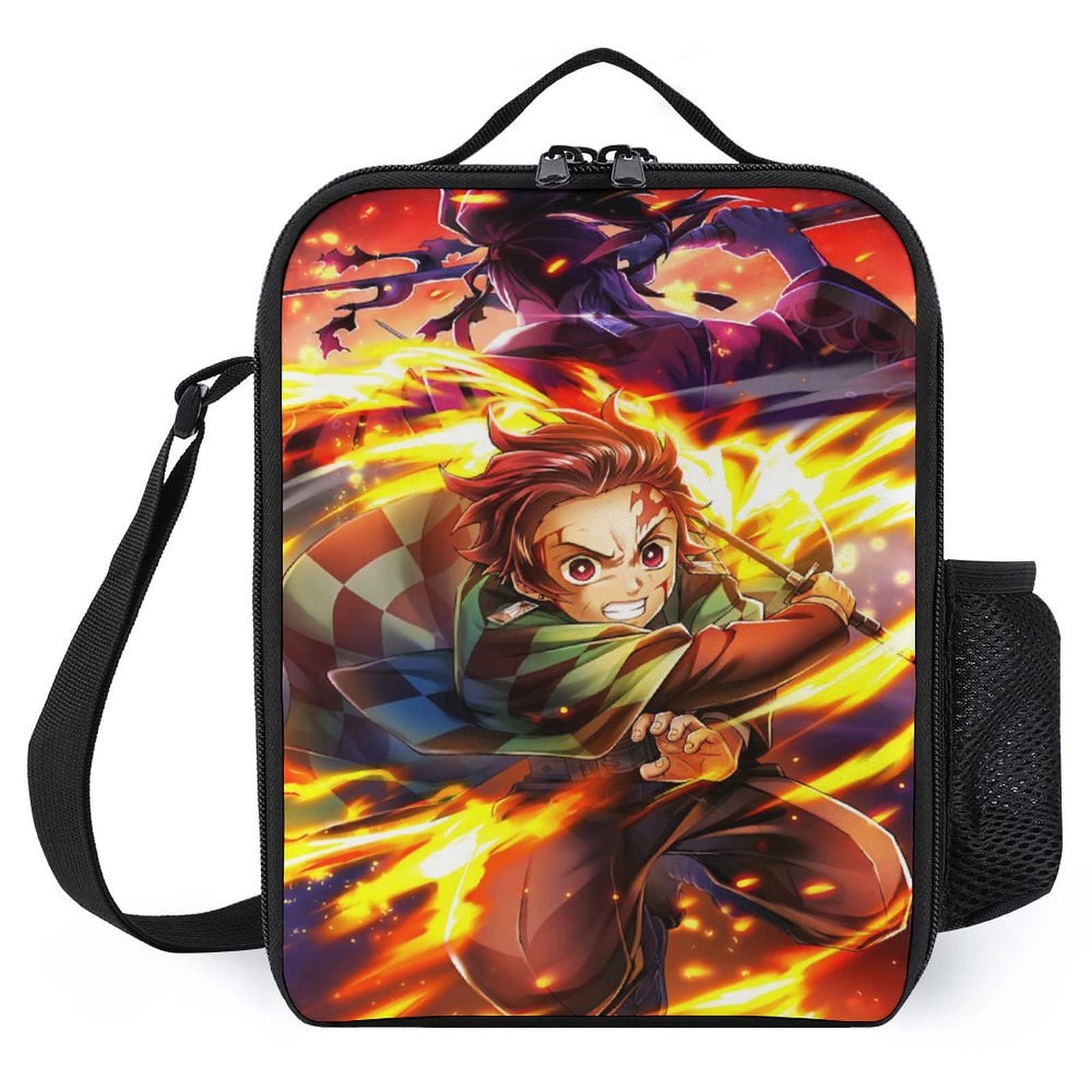 Anime Insulated Lunch Bag with Adjustable Shoulder Strap - Reusable Thermal Lunch Box Tote for Kids, Adults - Perfect for School, Work, Picnic & Travel (25x20x8cm)
