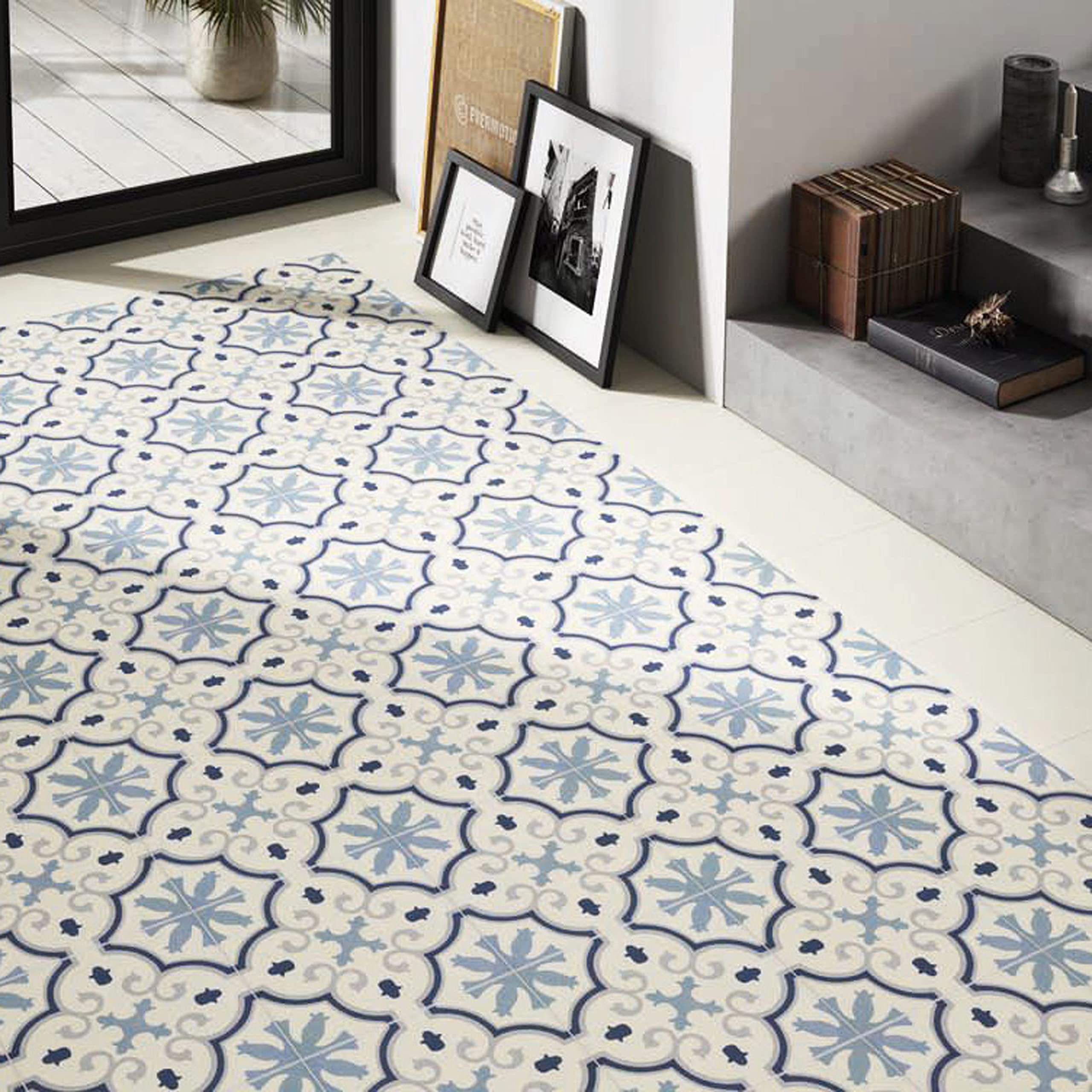 Merola Tile Monteca Blue 9.75x9.75 Inch Porcelain Floor & Wall Tile - Perfect for Bathroom, Kitchen & Backsplash Renovations