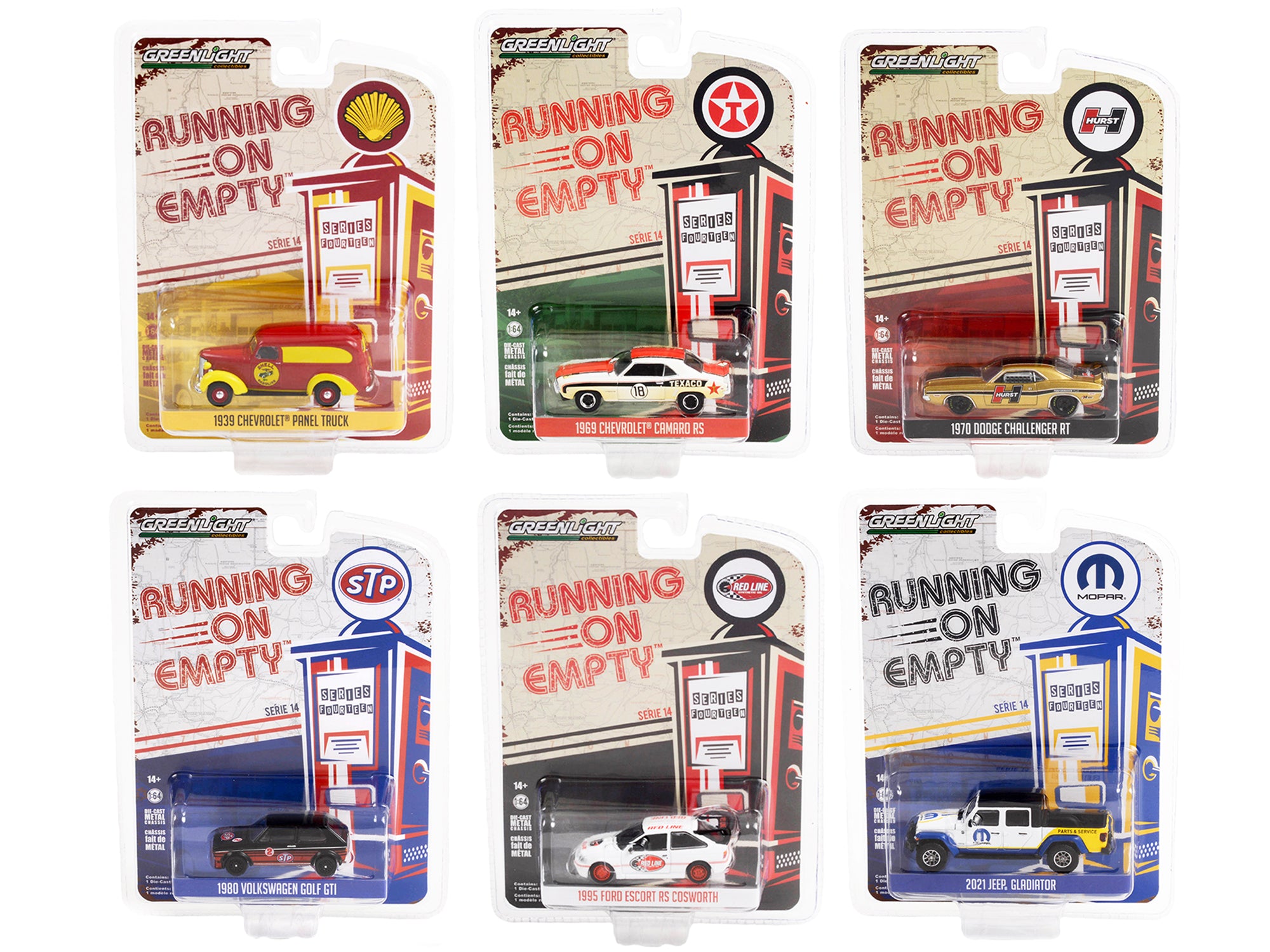 Greenlight Series 14 1/64 Diecast Model Cars - 6 Piece Collectible Set | Perfect for Display, Racing Enthusiasts & Toy Car Collections
