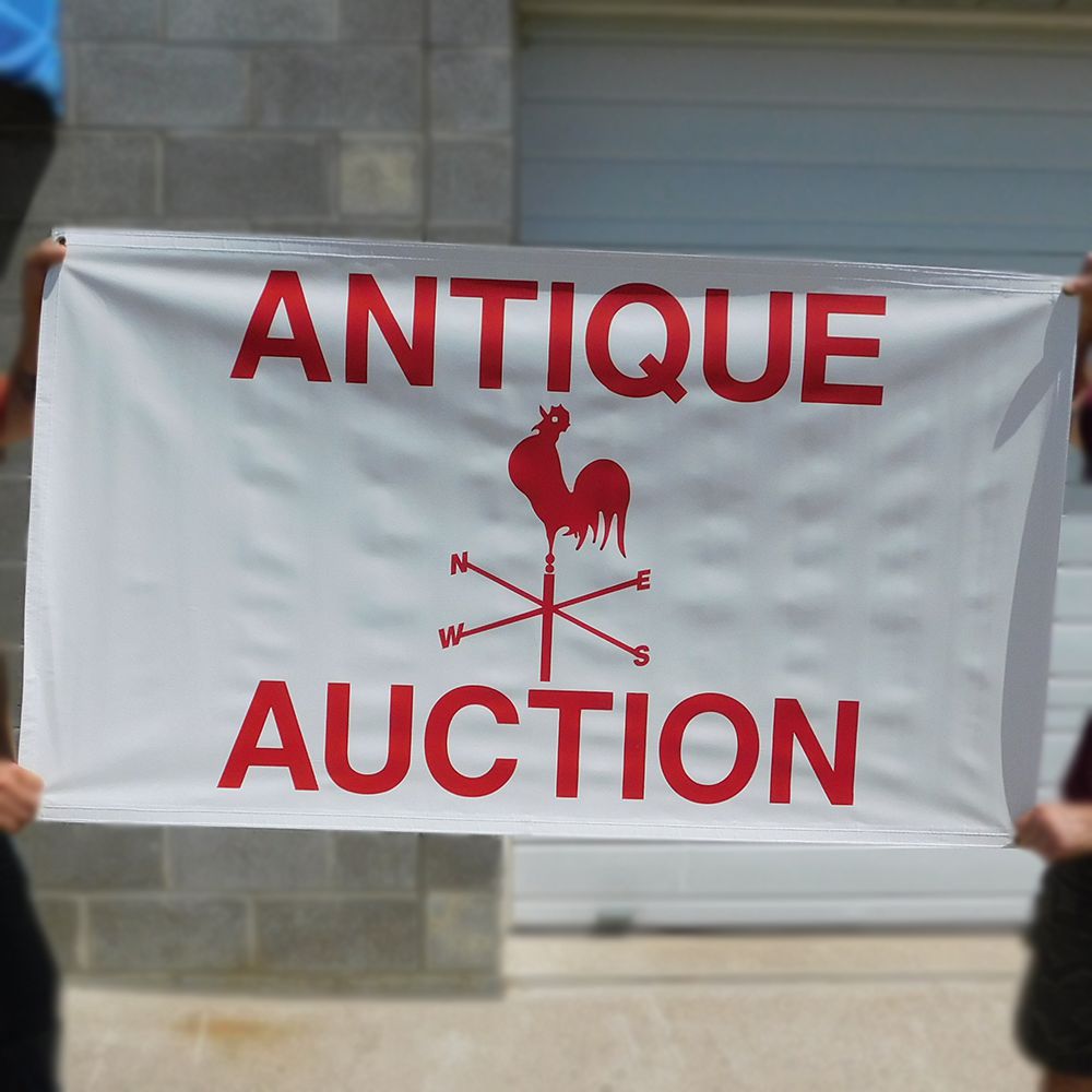 Vintage Auction Banner 3x5 Feet - Heavy Duty Vinyl Sign for Antique Sales, Flea Markets & Collectible Events - Perfect for Outdoor & Indoor Advertising