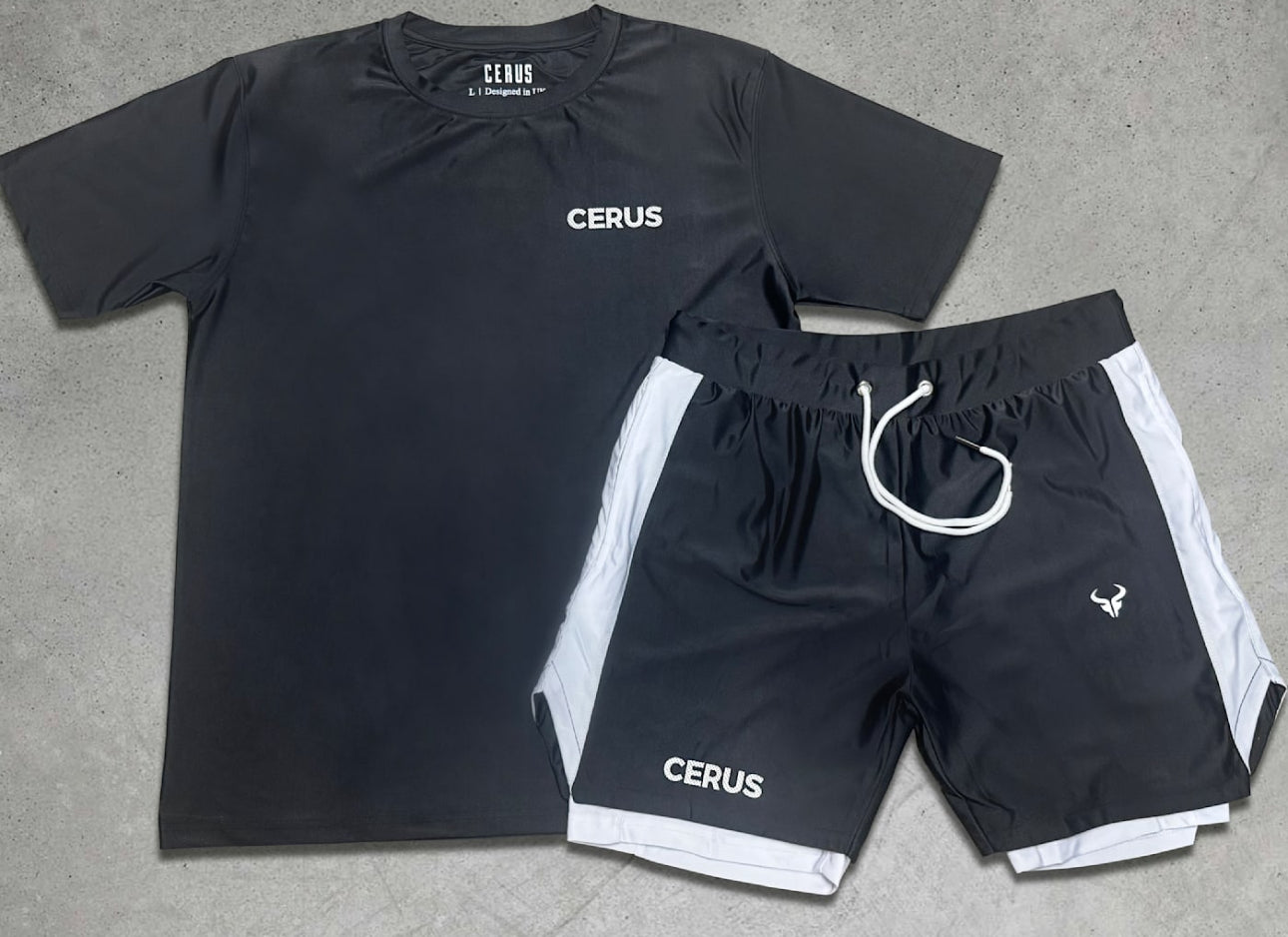 Cerus Black Vita 2-in-1 Running Shorts for Men - Quick Dry Athletic Workout Shorts with Built-in Liner - Perfect for Gym, Jogging & Outdoor Sports