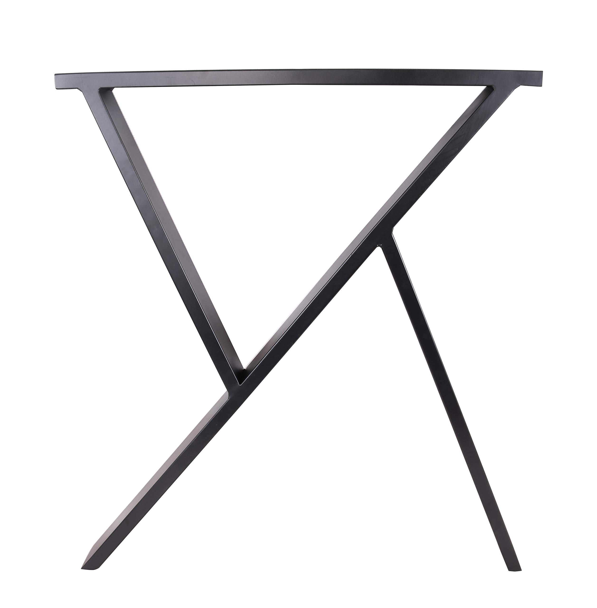 2 Pack 28 Inch R-Shaped Steel Table Legs - Heavy Duty Black Metal Legs for Dining Tables, Office Desks, Computer Workstations & Industrial Kitchen Furniture - Perfect for Modern Home & Office Decor