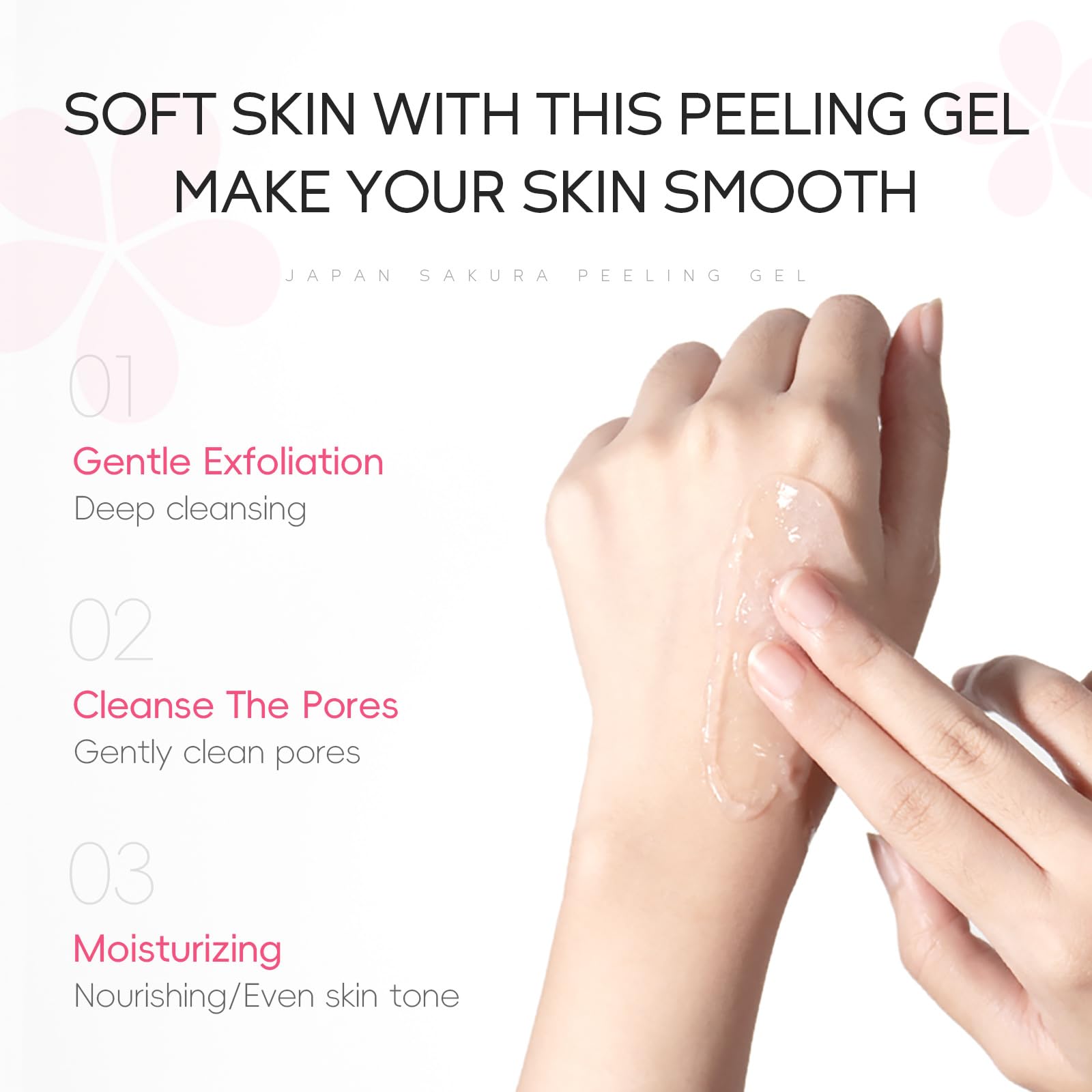 Cherry Blossom Exfoliating Gel - Gentle Face & Body Peel for Deep Cleansing, Pore Refining, Oil Control & Hydration - 60g/2.12oz - Perfect for Daily Skincare Routine & Spa-Like Treatment at Home
