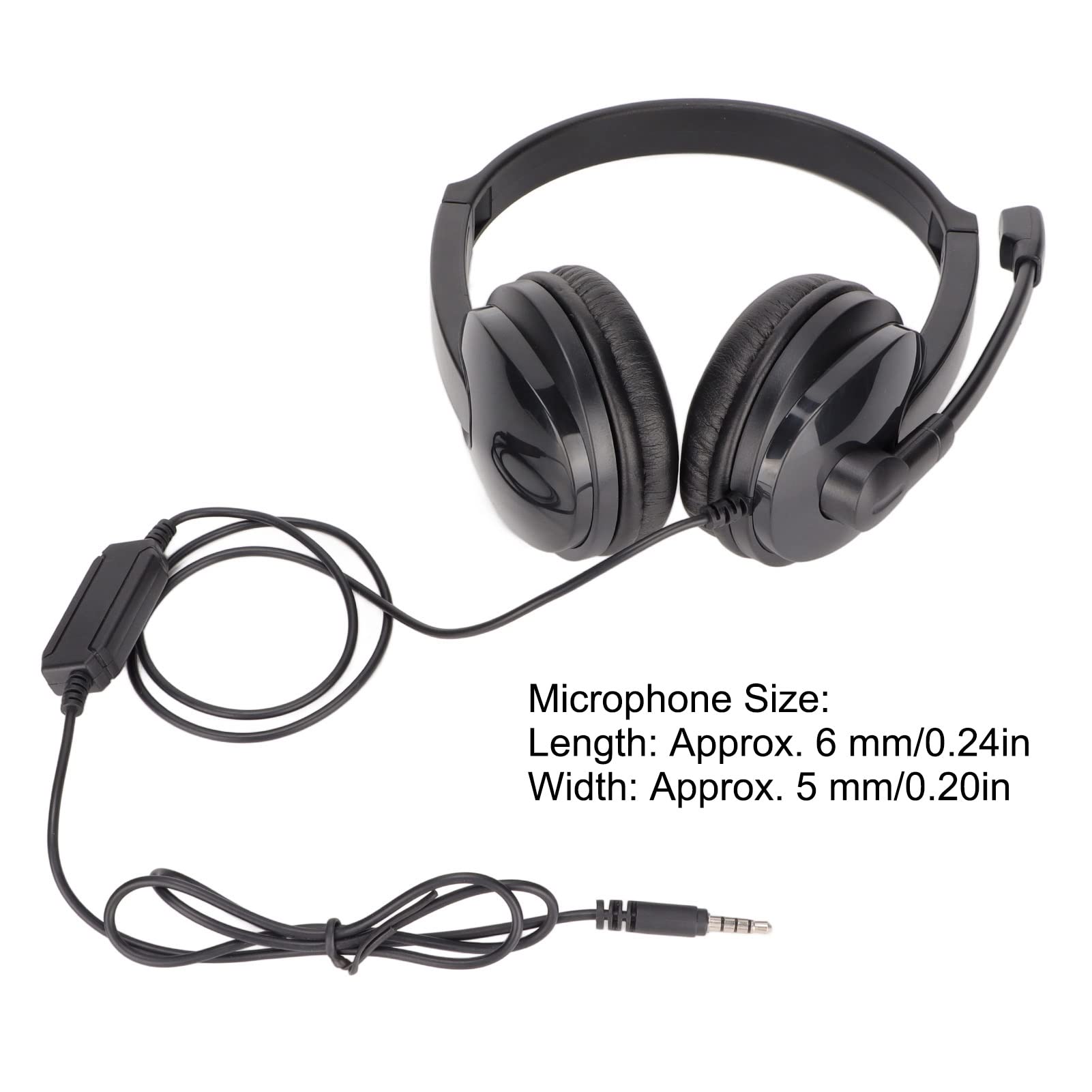 Premium Wired Gaming Headset with Noise-Canceling Microphone - 3.5mm Stereo Surround Sound Headphones for PS4, Xbox One, PC & Laptop - Adjustable Volume & Comfortable Ear Cushions for Long Gaming Sessions, Online Classes & Work Calls