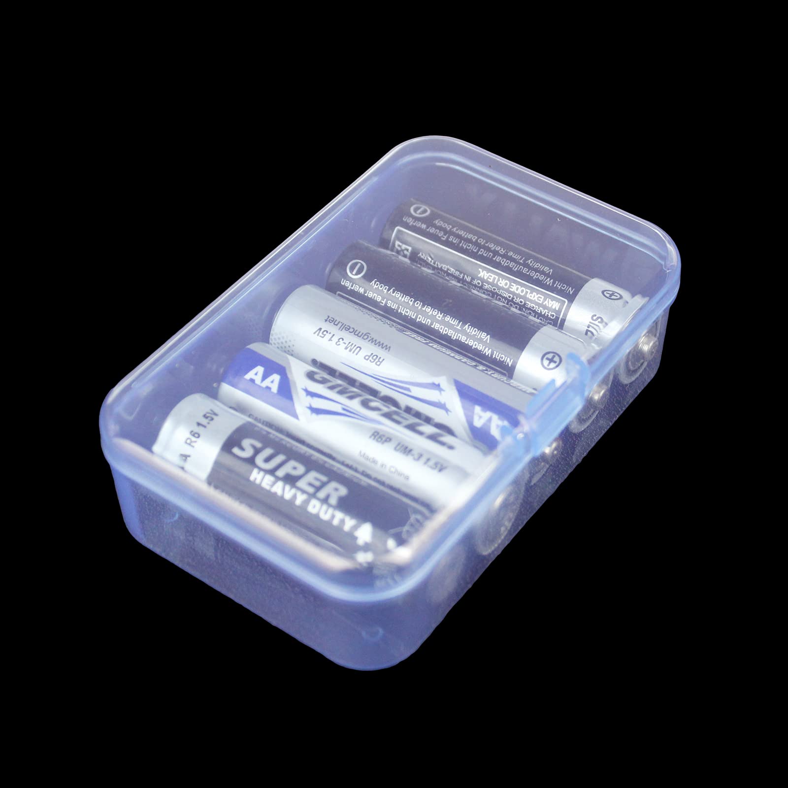 12-Piece Mini Rectangular Plastic Storage Boxes with Hinged Lids - Small Organizer Containers for Jewelry, Beads, Crafts & Office Supplies (Blue, 3.3