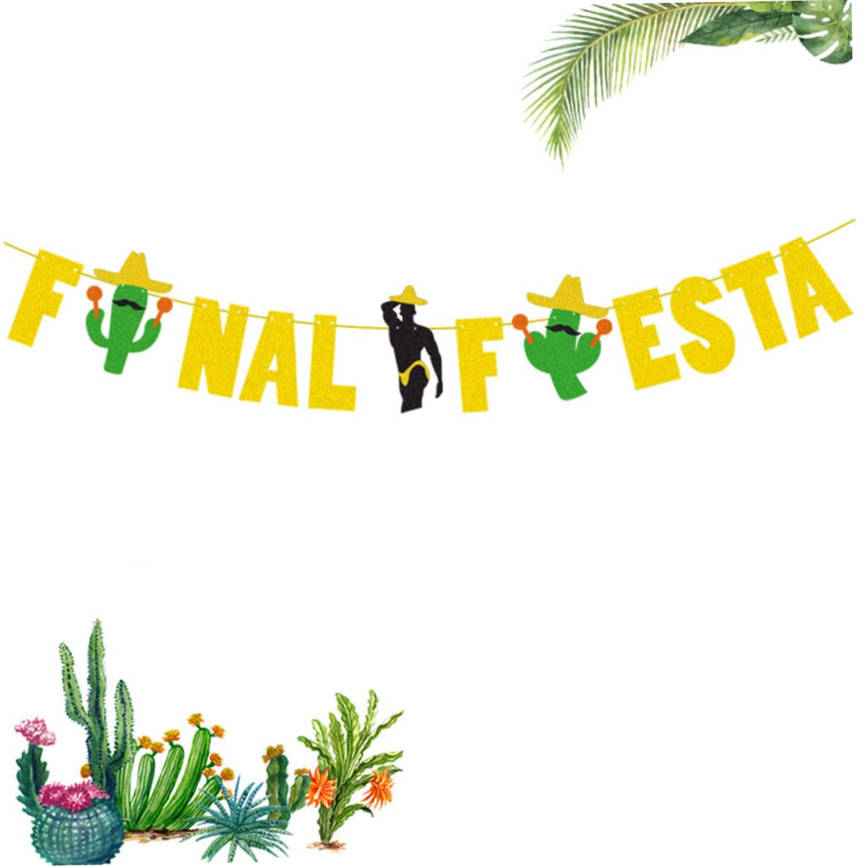 SHINEOFI 3-Piece Hawaiian Party Decorations Set - Tropical Fiesta Garland, Hanging Bunting with Pull String Flag & Glitter Powder for Luau, Beach Party & Summer Celebration Decor