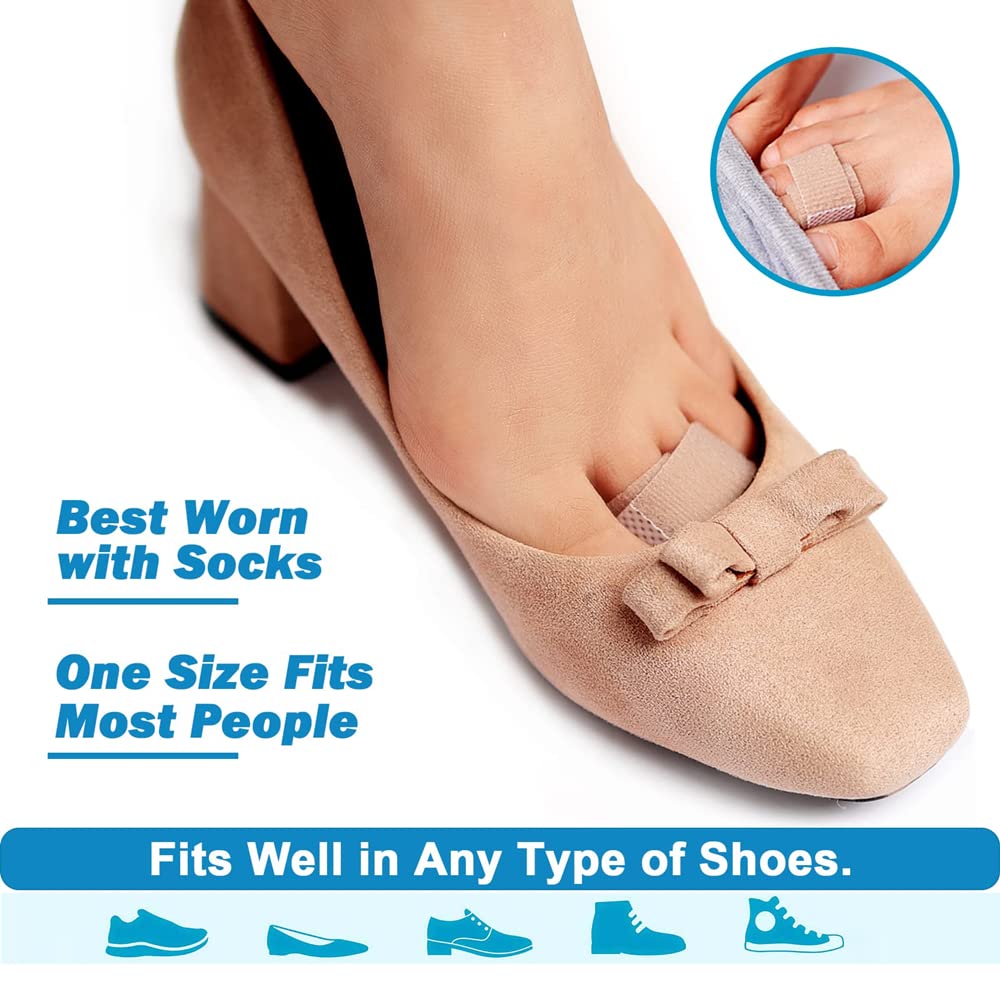 Aston Andia 2-Pack Soft & Comfortable Toe Straighteners for Women - Nylon Toe Separators & Finger Support Bands for Crooked Toes, Hammer Toes Relief - Perfect for Yoga, Running & Daily Comfort