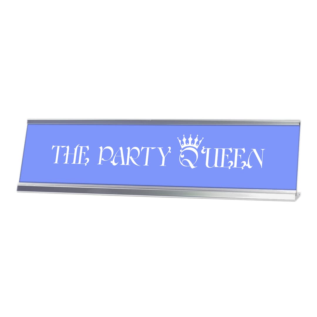 Purple Silver Frame Desk Sign (2x8