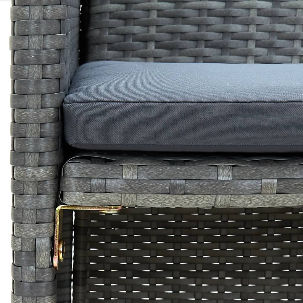 CHARMMA 2-Seater Outdoor Patio Sofa Set with Weather-Resistant Gray Poly Rattan Frame & Comfortable Cushions - Perfect for Backyard, Garden, Poolside or Balcony Relaxation