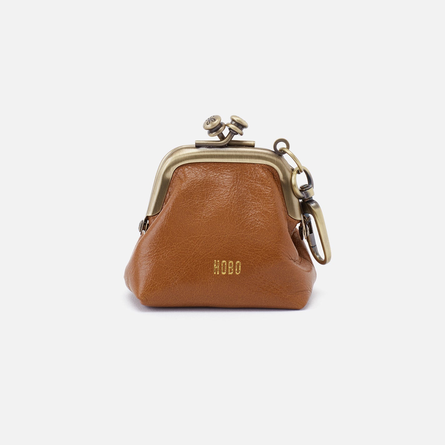Polished Leather Run Frame Pouch in Truffle - Stylish Crossbody Bag for Running, Travel & Everyday Use