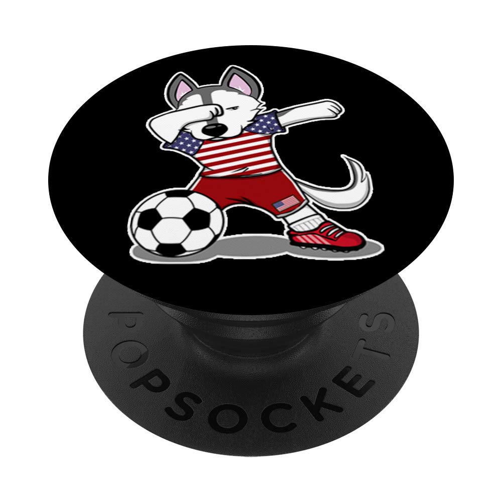 USA Flag Soccer Jersey for Husky Fans - Dabbing American Football Shirt with Swappable PopGrip | Game Day Outfit, Tailgating & Sports Events