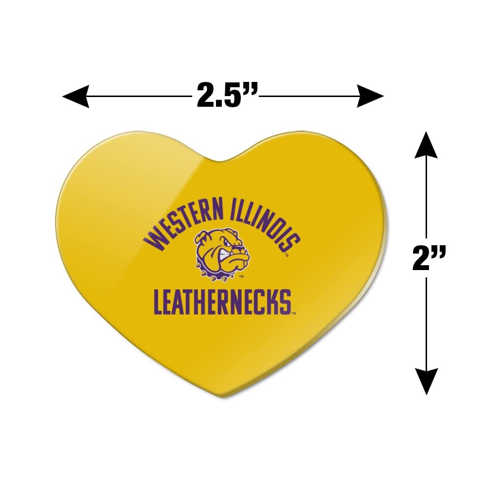 Western Illinois Leatherneck Heart Acrylic Refrigerator Magnet - Perfect for College Dorms, Office Decor & Kitchen Accessories