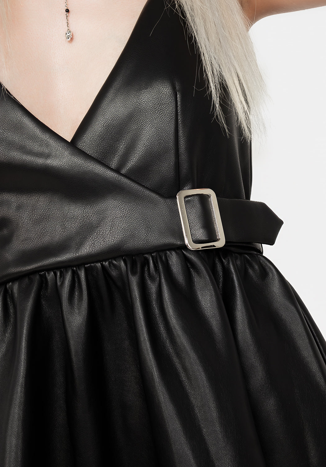 Sexy Faux Leather Mini Dress for Women - Elegant Bodycon Party Club Dress - Perfect for Night Out, Date Night & Special Occasions