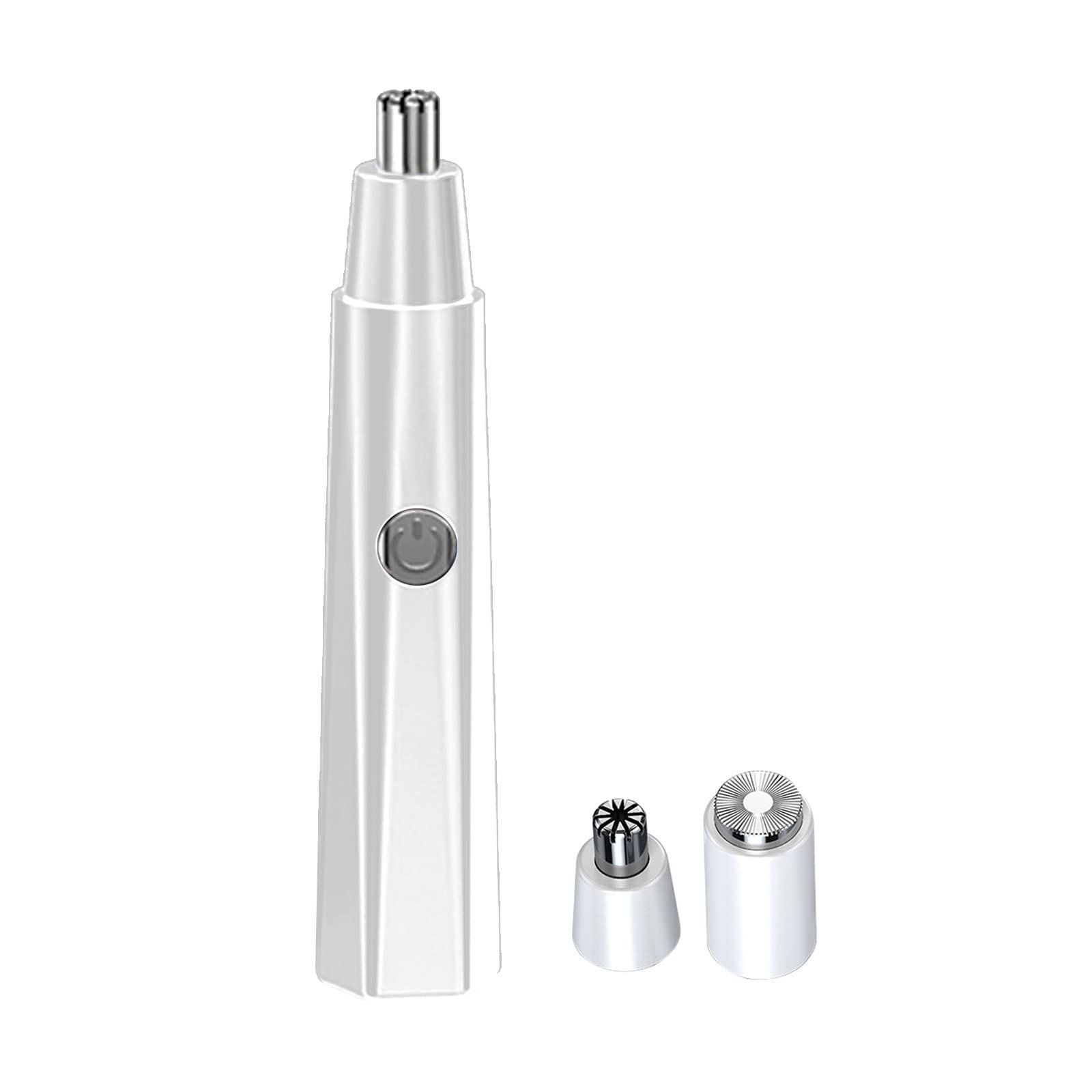 Painless Ear & Nose Hair Trimmer for Men & Women - Waterproof USB Rechargeable Facial Grooming Kit with Stainless Steel Blades, Wet/Dry Use - Perfect for Travel, Home & Salon Grooming (White)